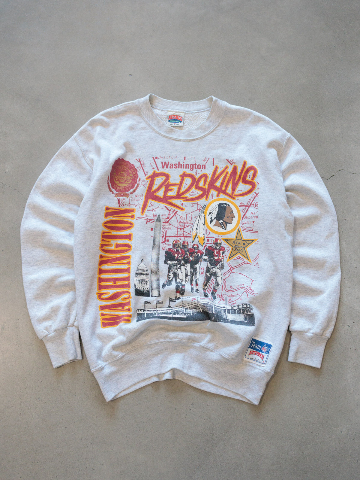 Vintage 90s Grey Washington Redskins Sweatshirt (M)