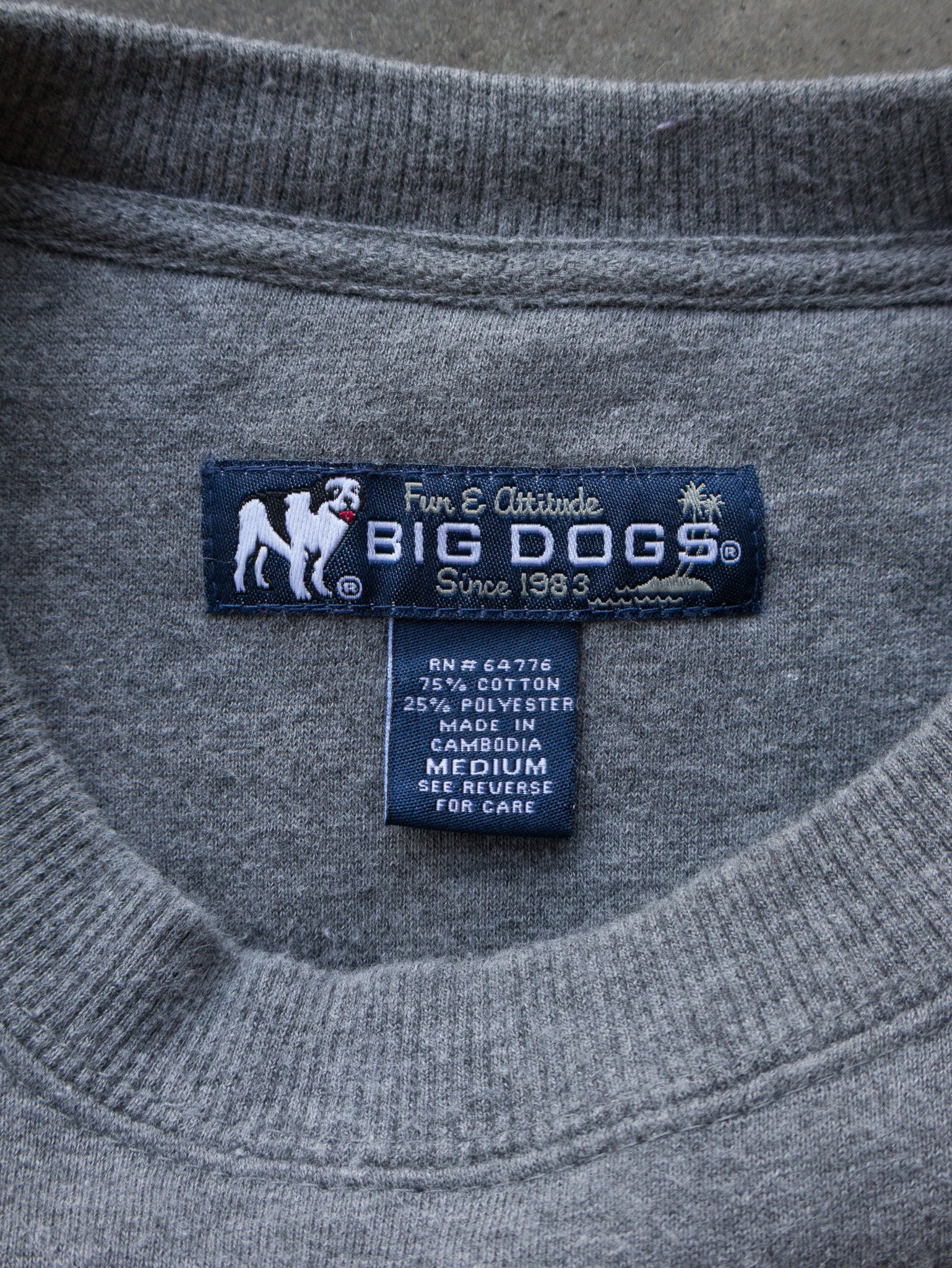 Vintage Grey Big Dogs Sweatshirt (M)