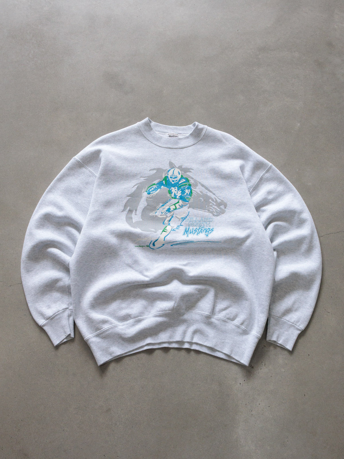 Vintage 90s Grey Millard North Mustangs Sweatshirt (XL)
