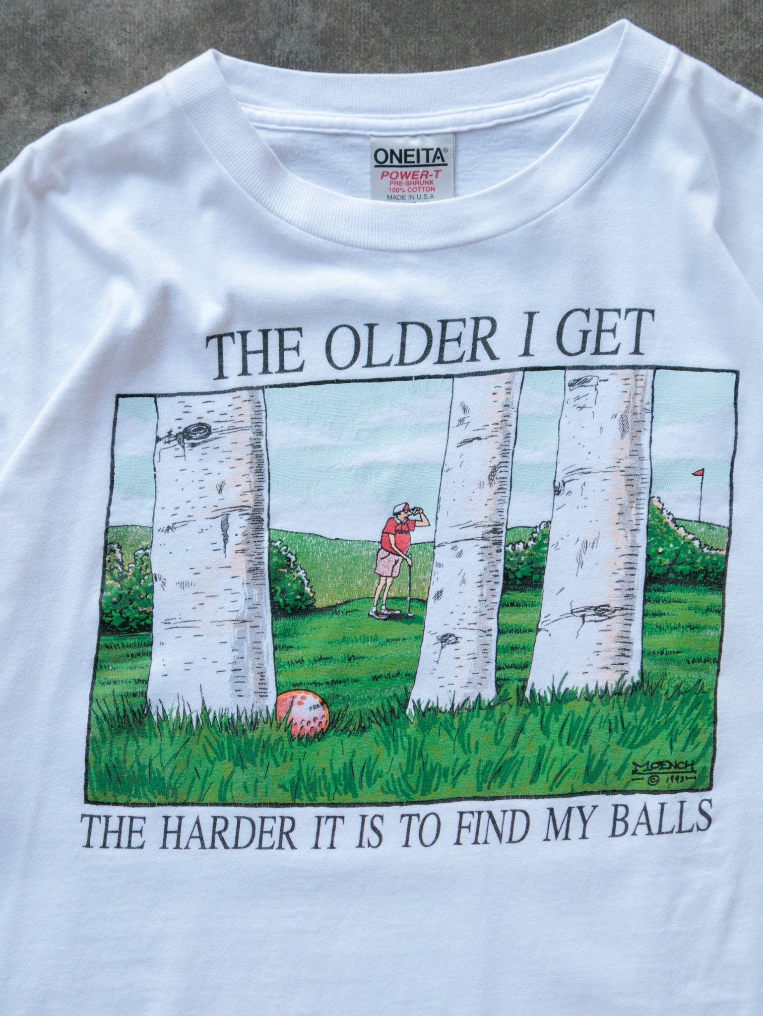 Vintage 90s White The Older I Get Slogan Tee (XL)