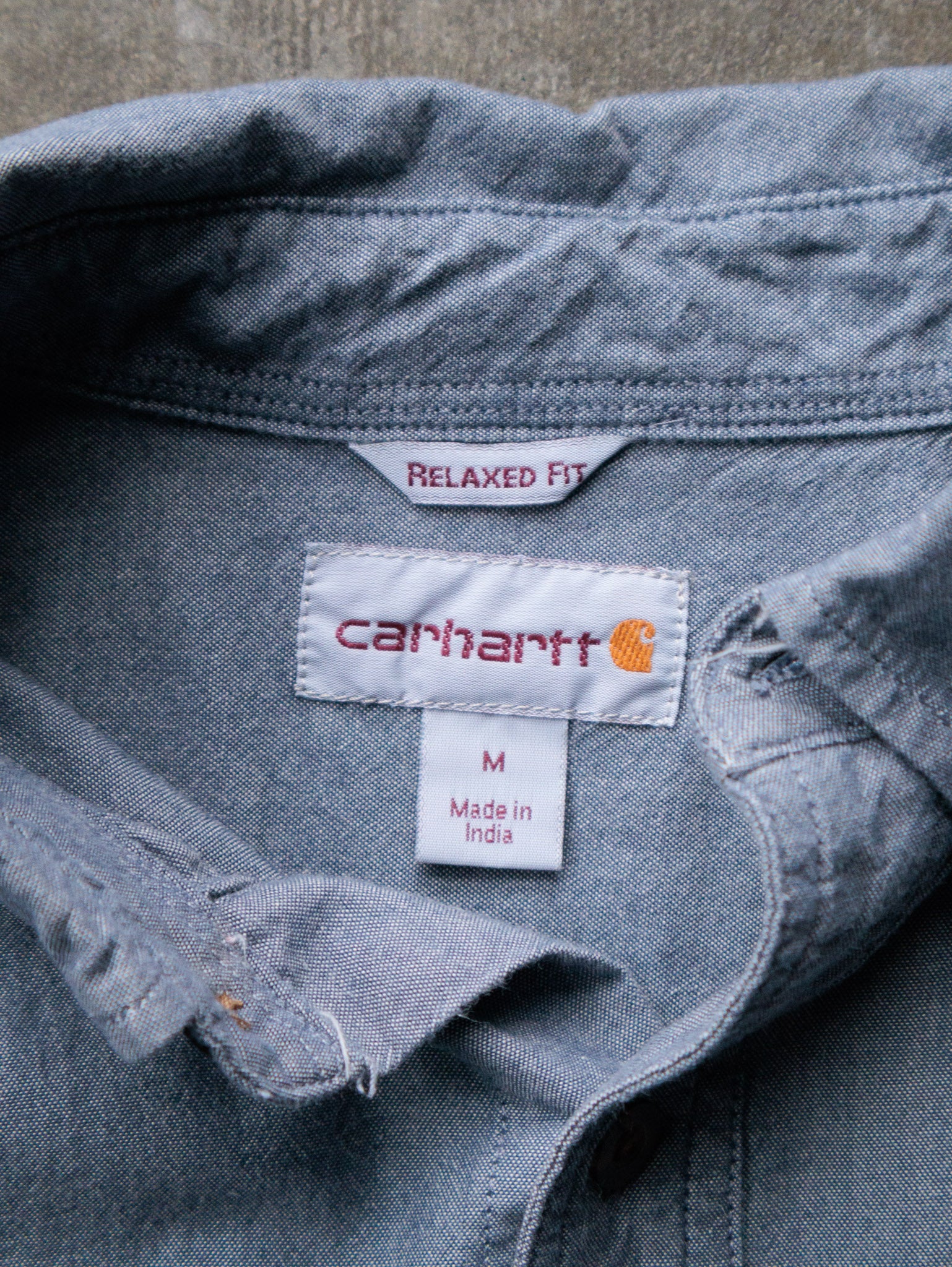 Vintage Steele Blue Carhartt Short Sleeve Shirt (M)