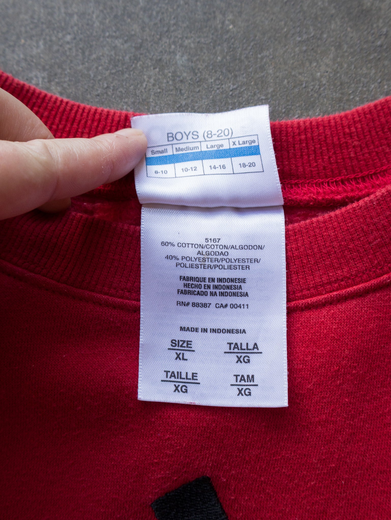 Vintage Red Adidas Sweatshirt (16-18Y)