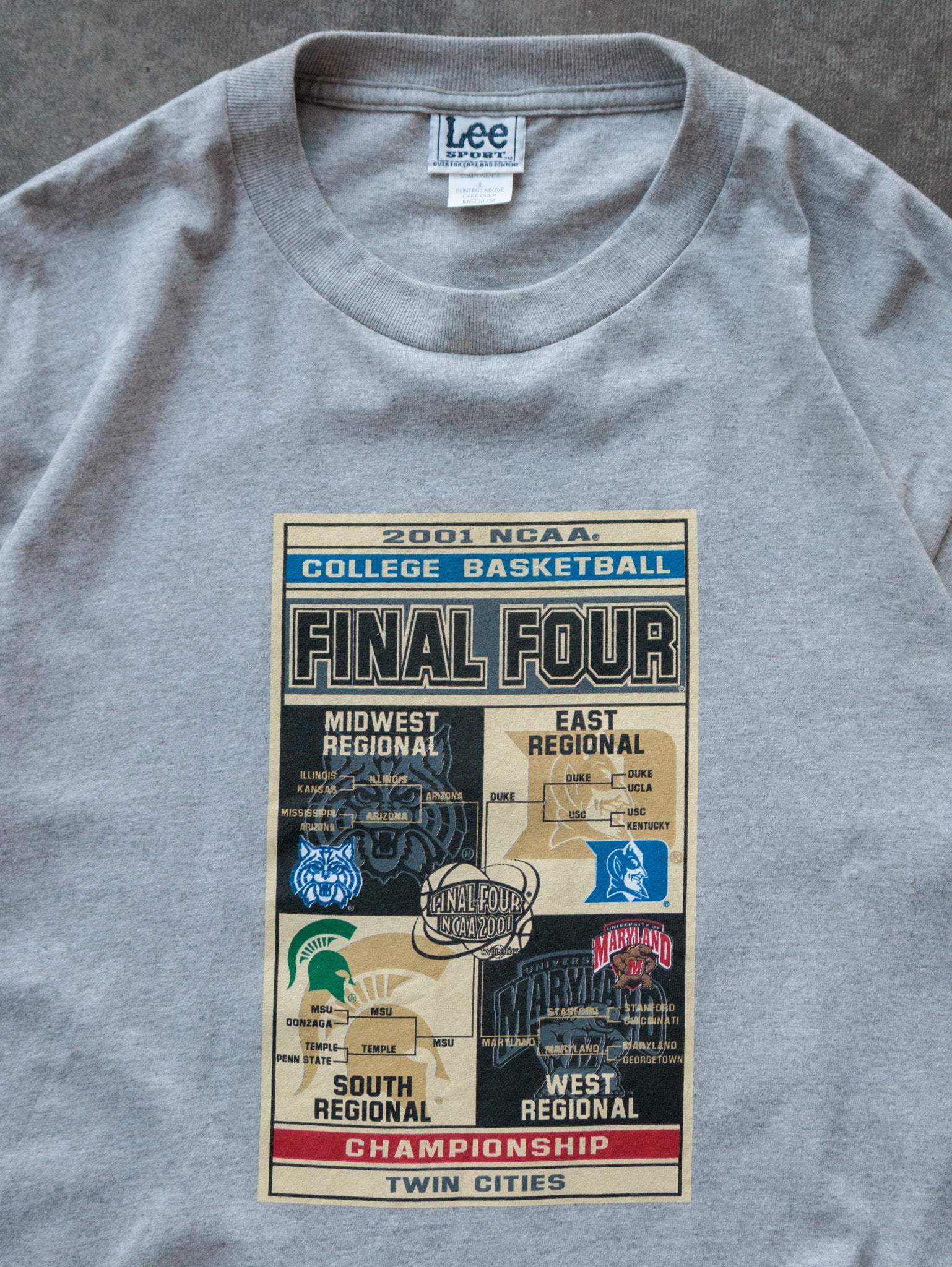 Vintage 2001 Grey NCAA Final Four Tee (M)