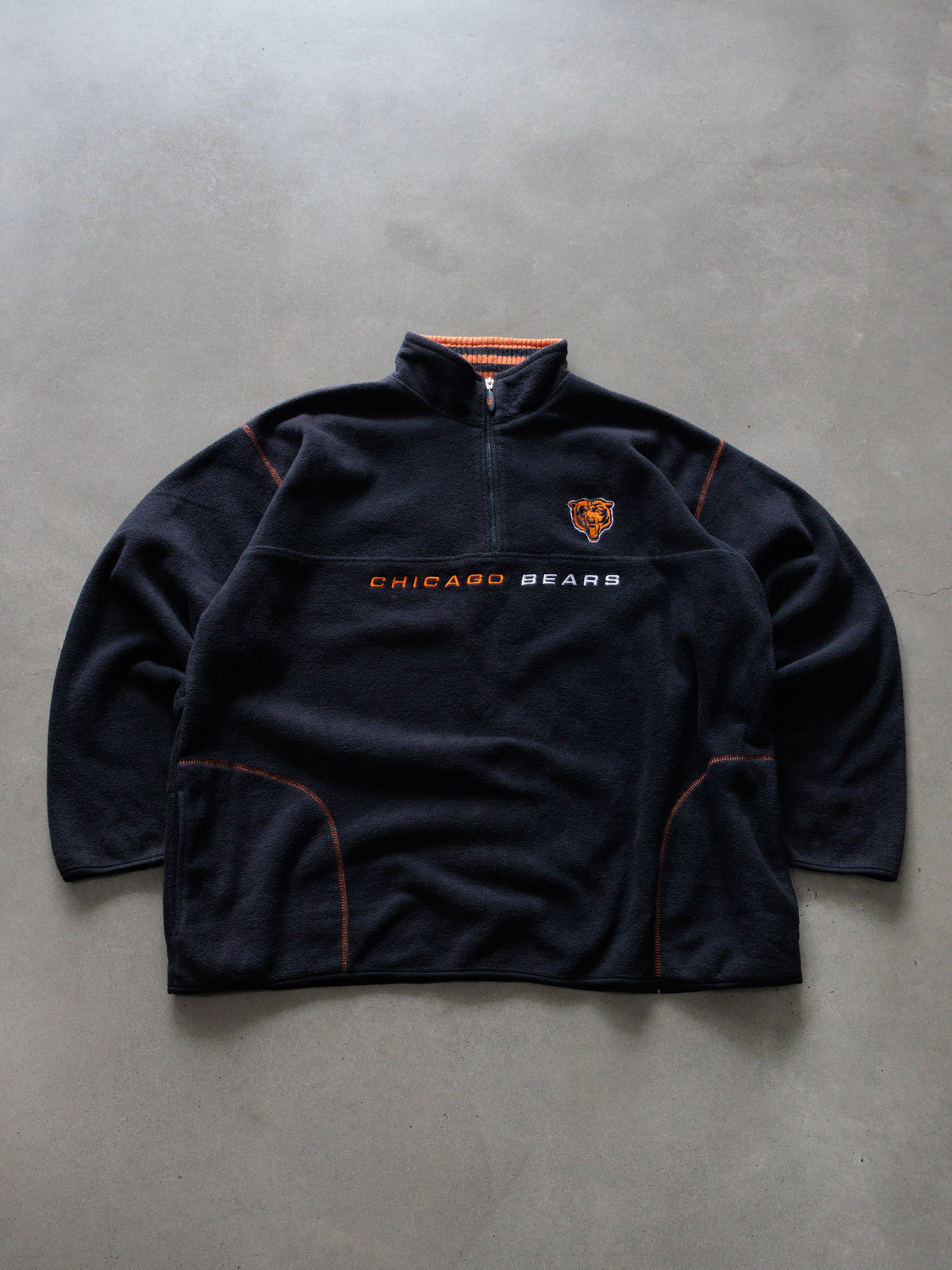 Vintage 00s Navy Chicago Bears Fleece Quarter Zip (2XL)