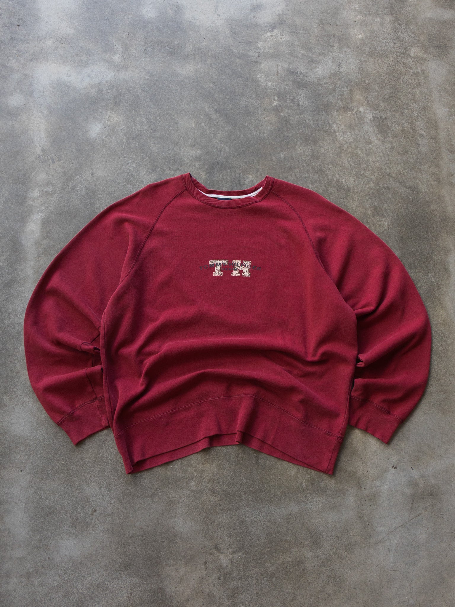 Vintage Red Tommy Hilfiger Sweatshirt (L)