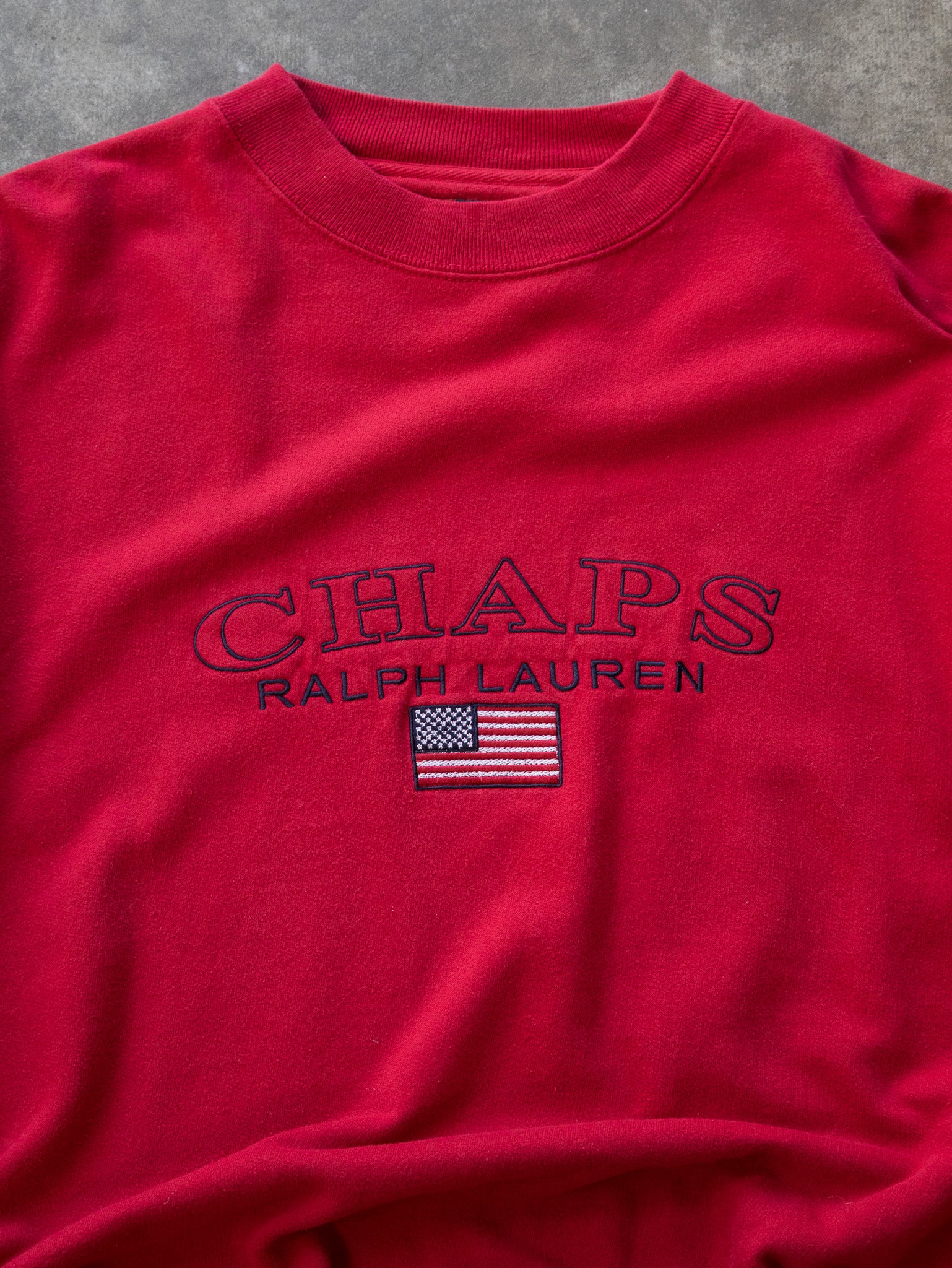 Vintage Red Chaps Ralph Lauren Sweatshirt (L)