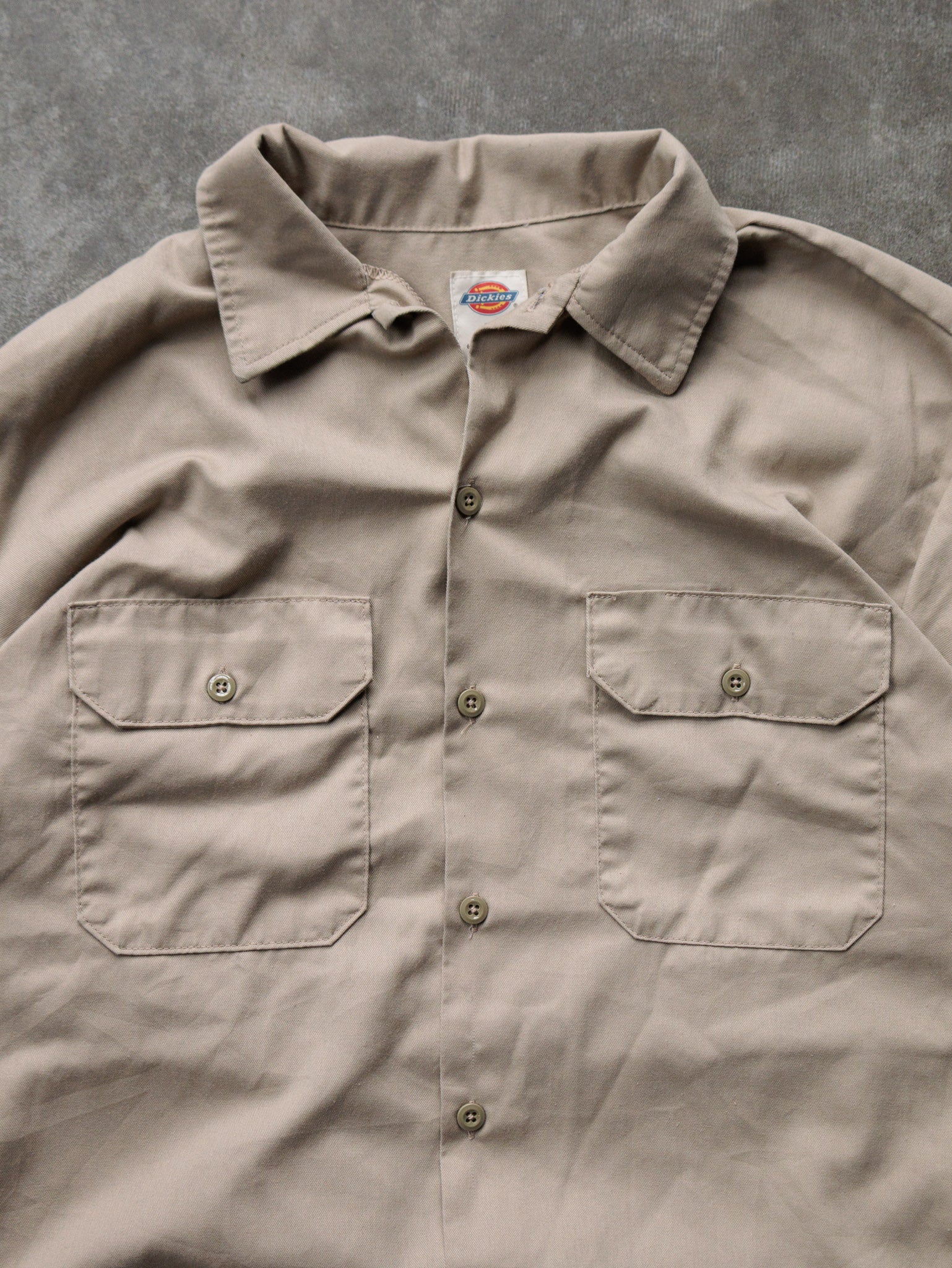 Vintage 00s Khaki Dickies Work Shirt (M)