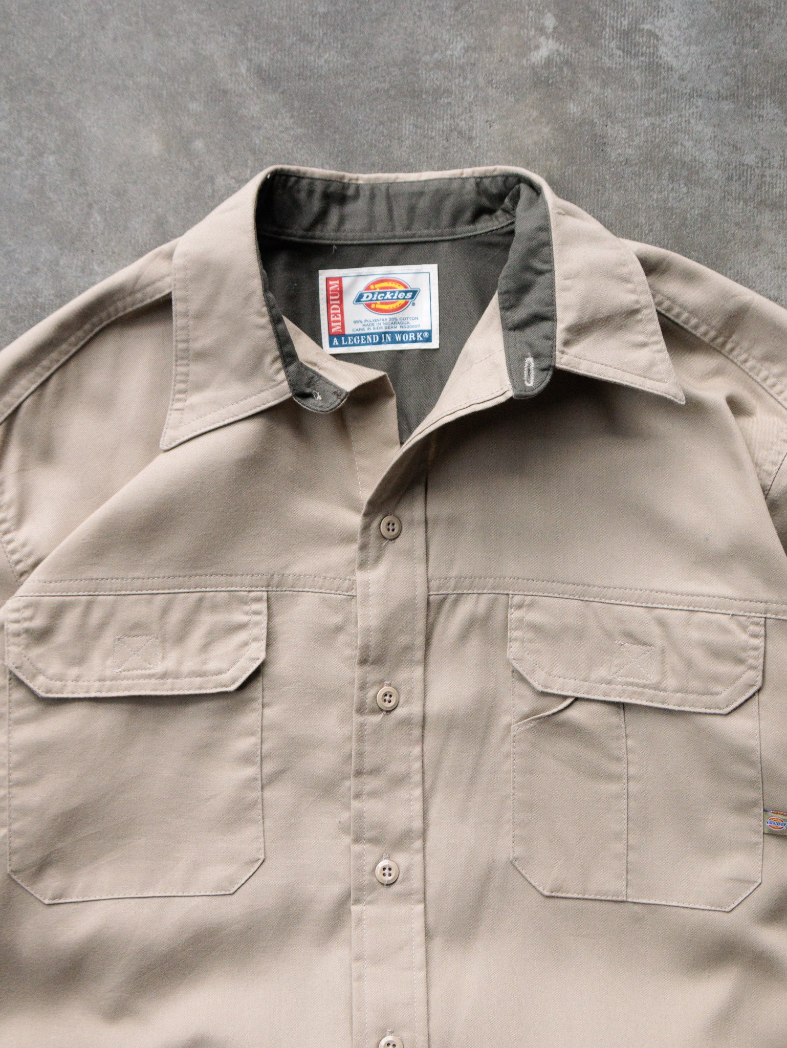 Vintage 90s Khaki Dickies Work Shirt (M)
