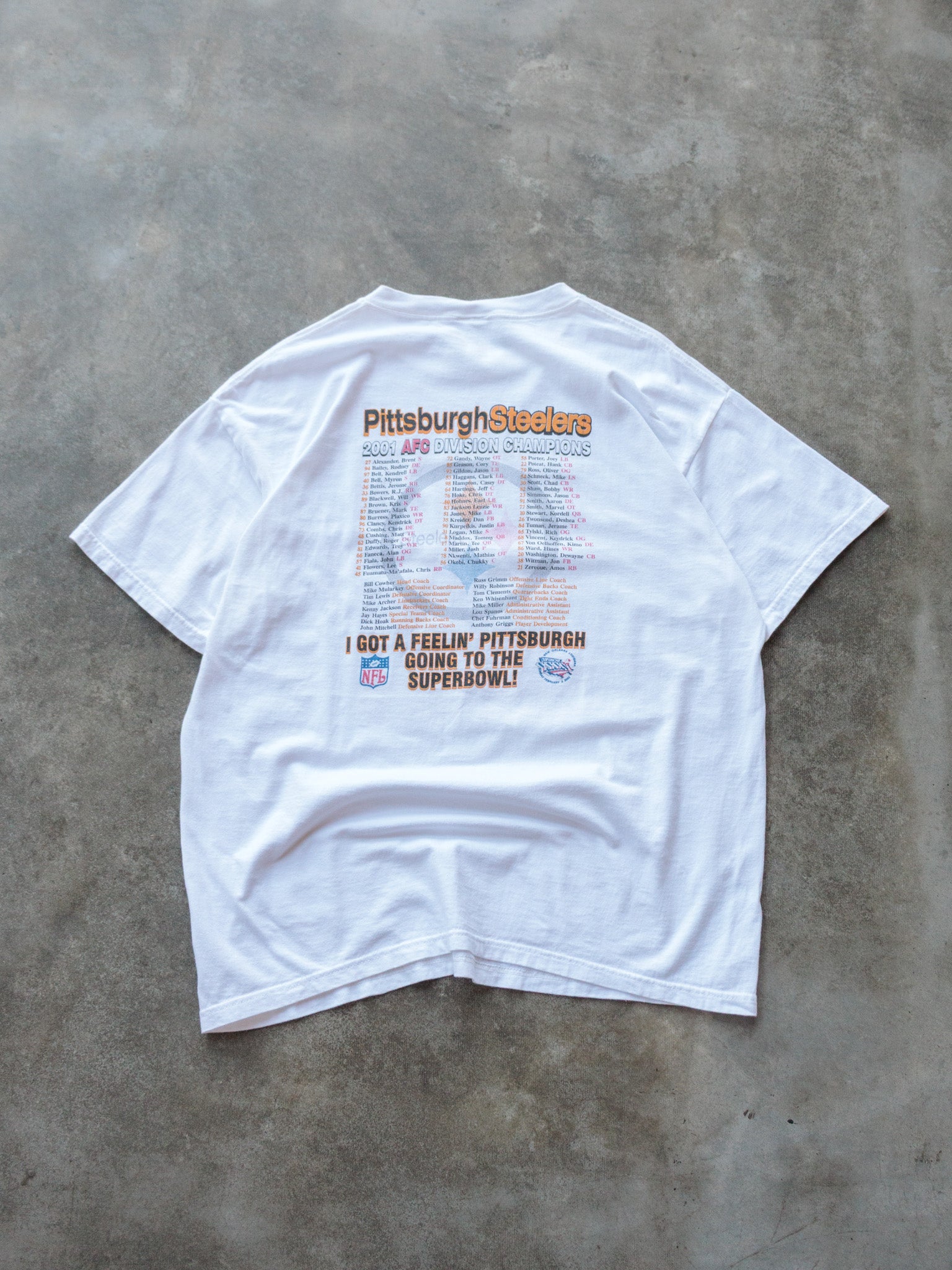 Vintage 2001 White Pittsburgh Steelers Tee (XL)