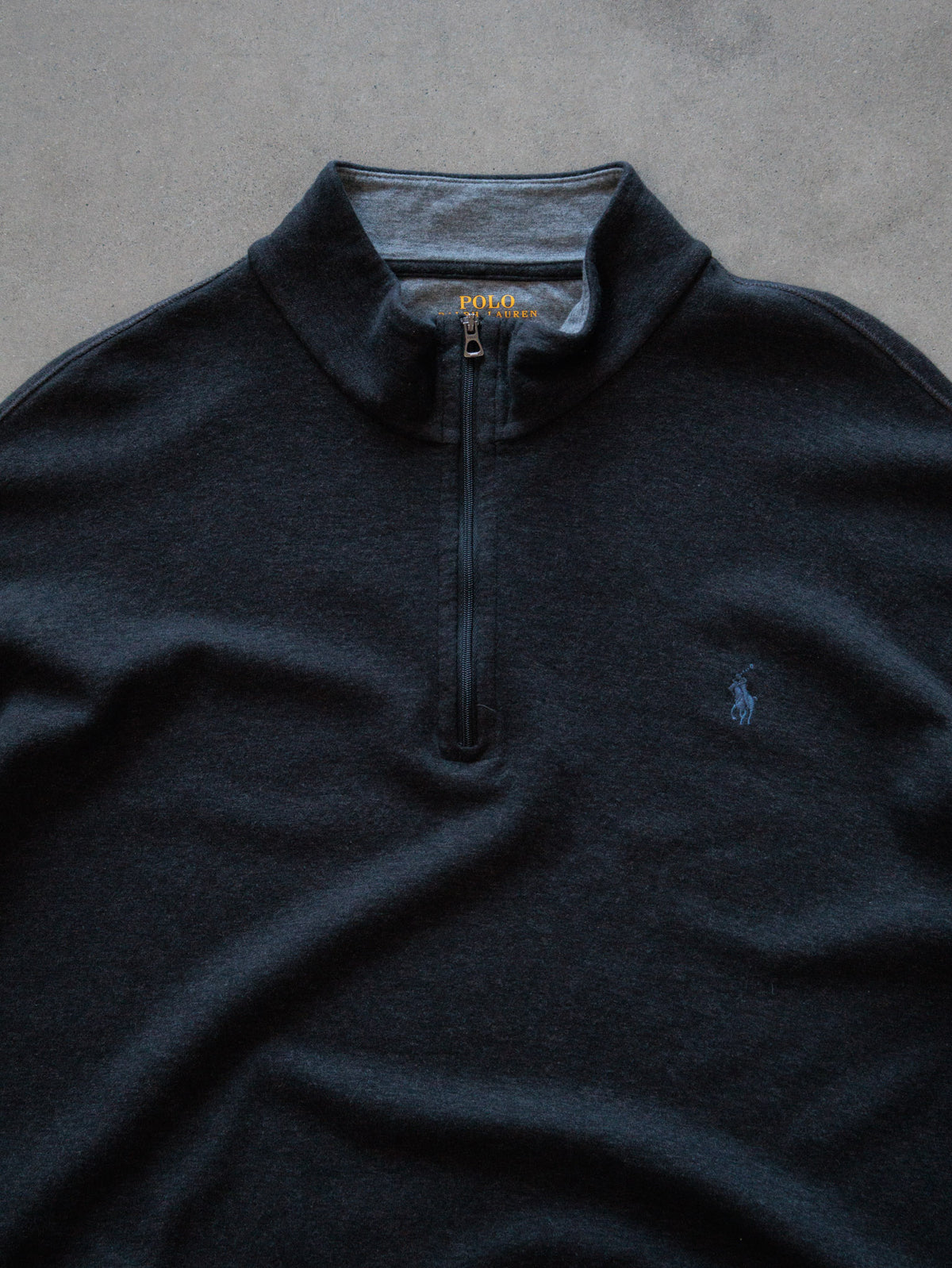 Vintage Black Polo Ralph Lauren Quarter Zip (2XL)