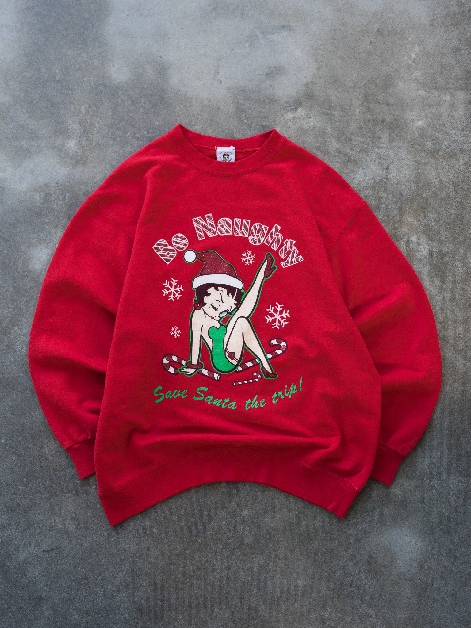 Vintage 2004 Red Betty Boop Christmas Sweatshirt (L)