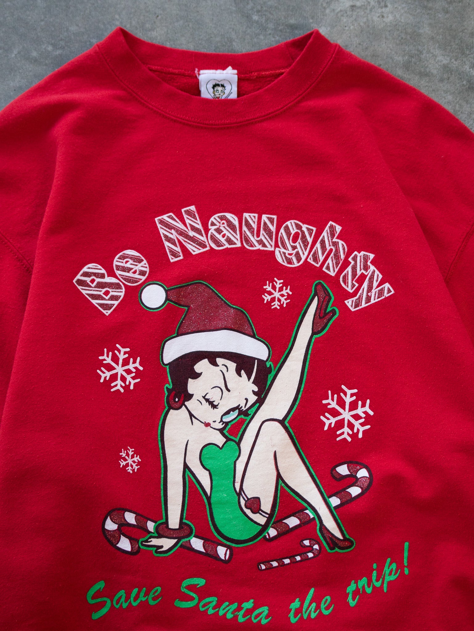 Vintage 2004 Red Betty Boop Christmas Sweatshirt (L)
