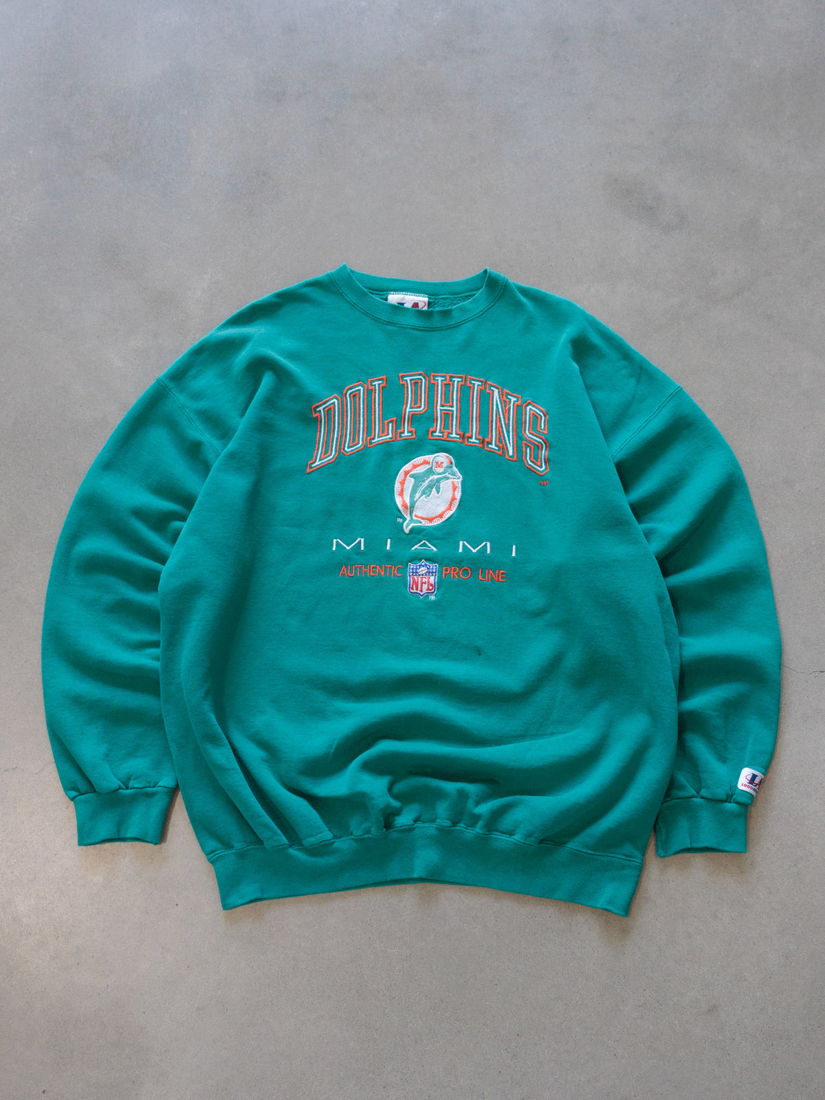 Vintage 90s Green Miami Dolphins Sweatshirt (XL)