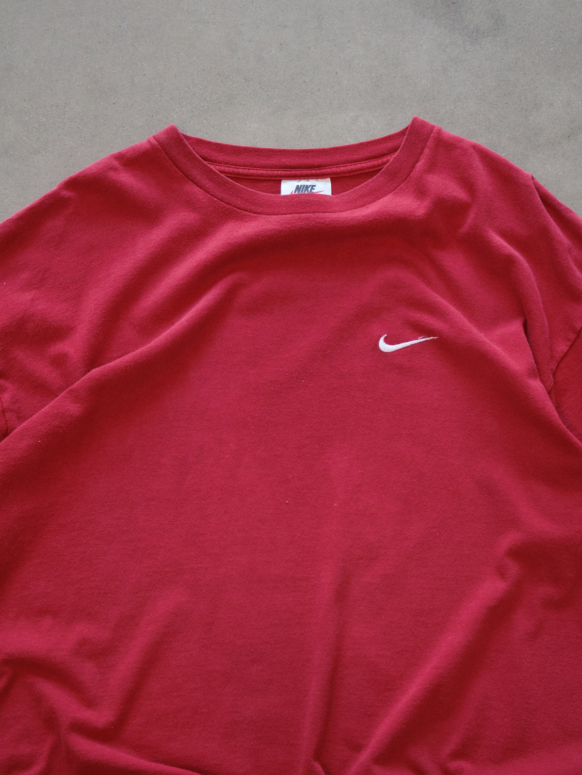 Vintage 90s Red Nike Swoosh Tee (XL)
