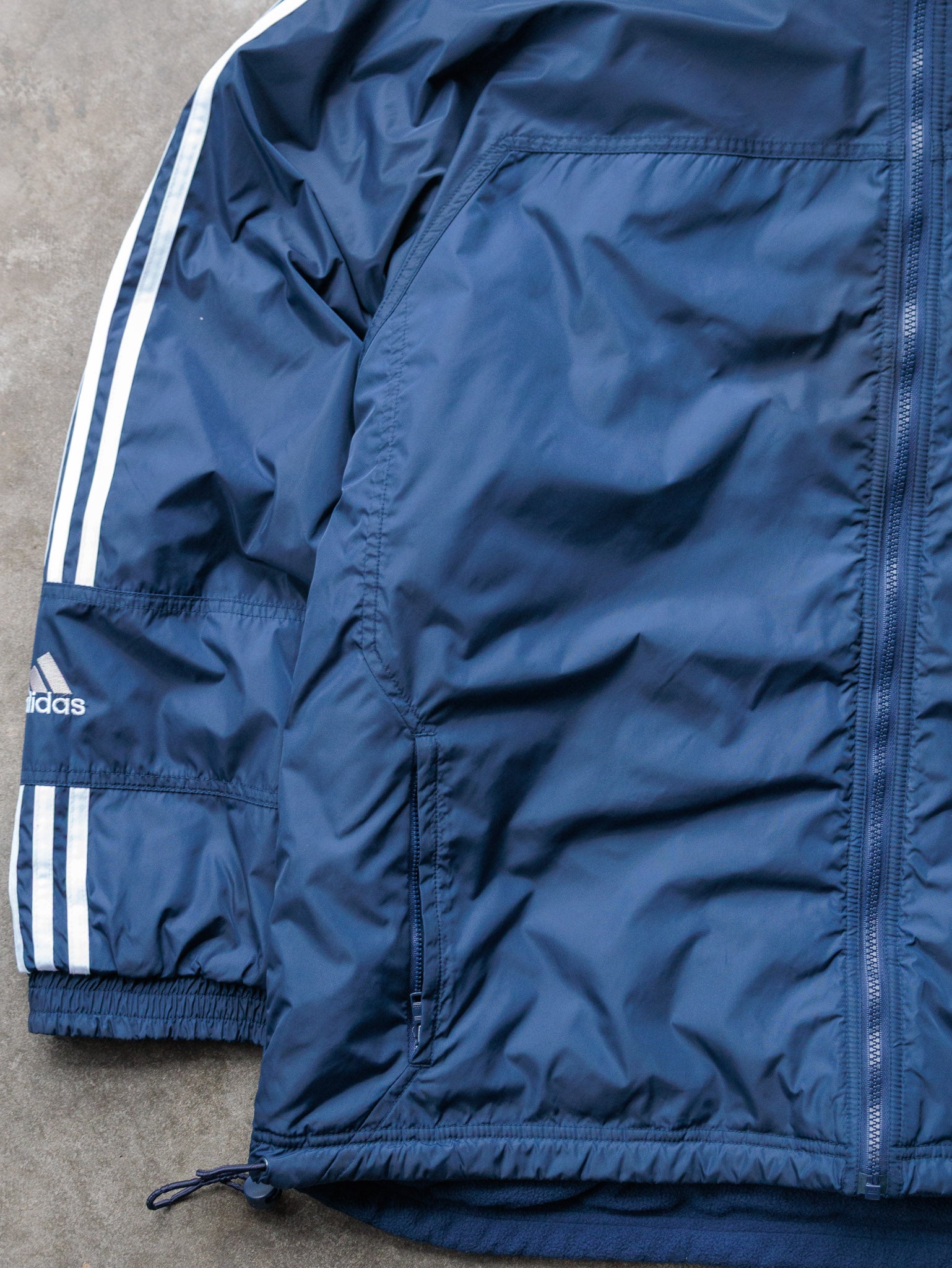 Vintage 00s Navy Reversible Adidas Hooded Jacket (L)