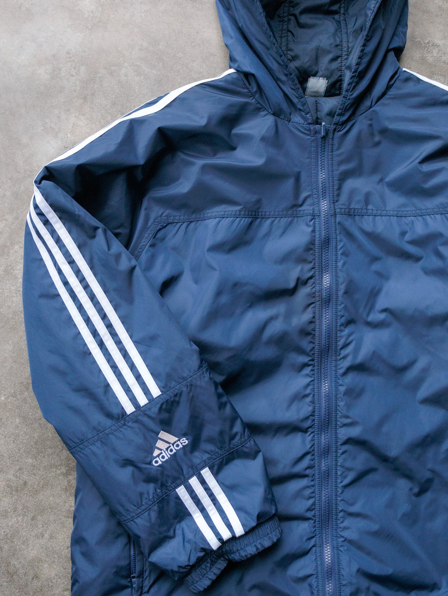 Vintage 00s Navy Reversible Adidas Hooded Jacket (L)
