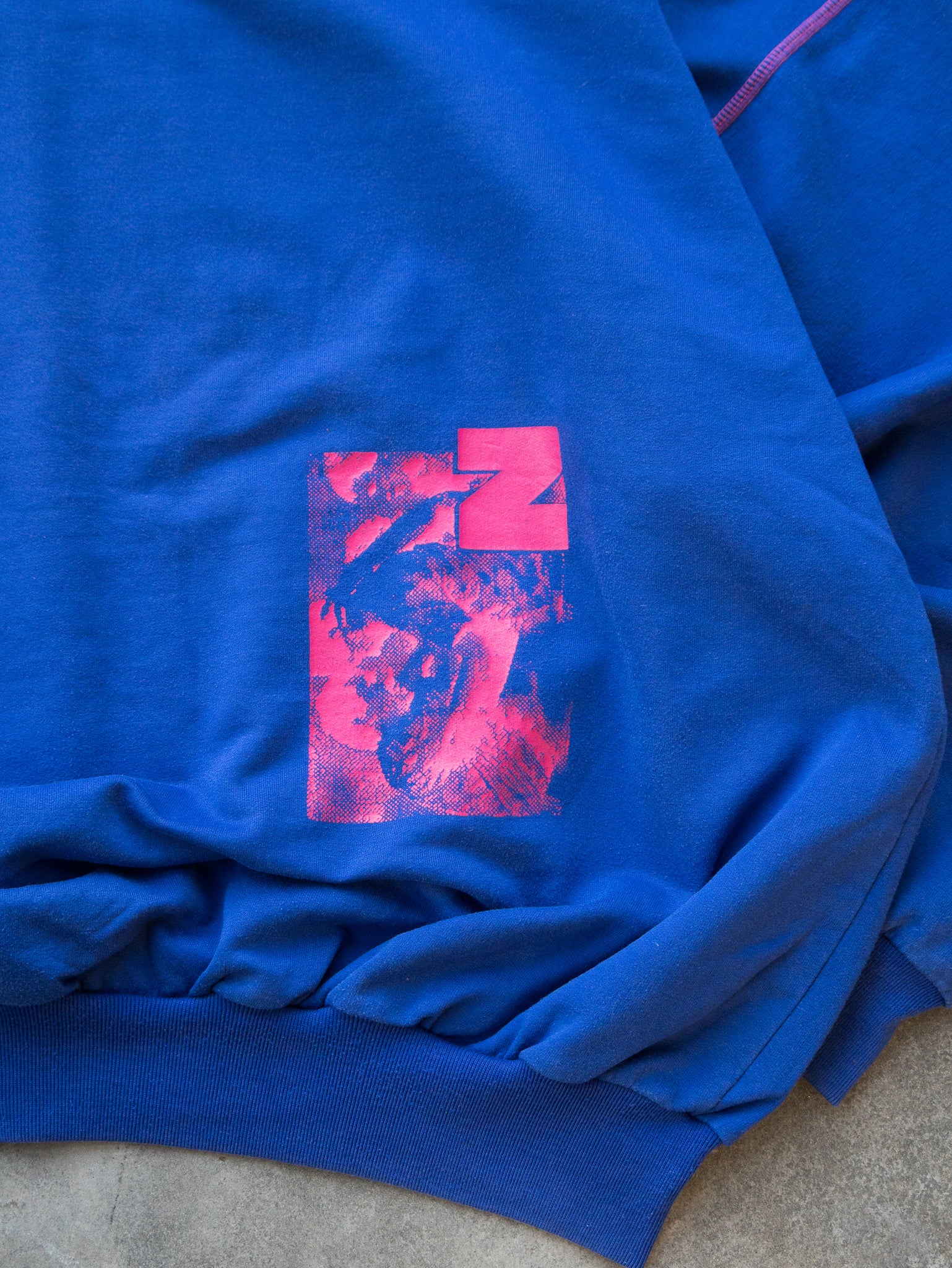 Vintage Pink and Blue Adidas Trefoil Hoodie (L)