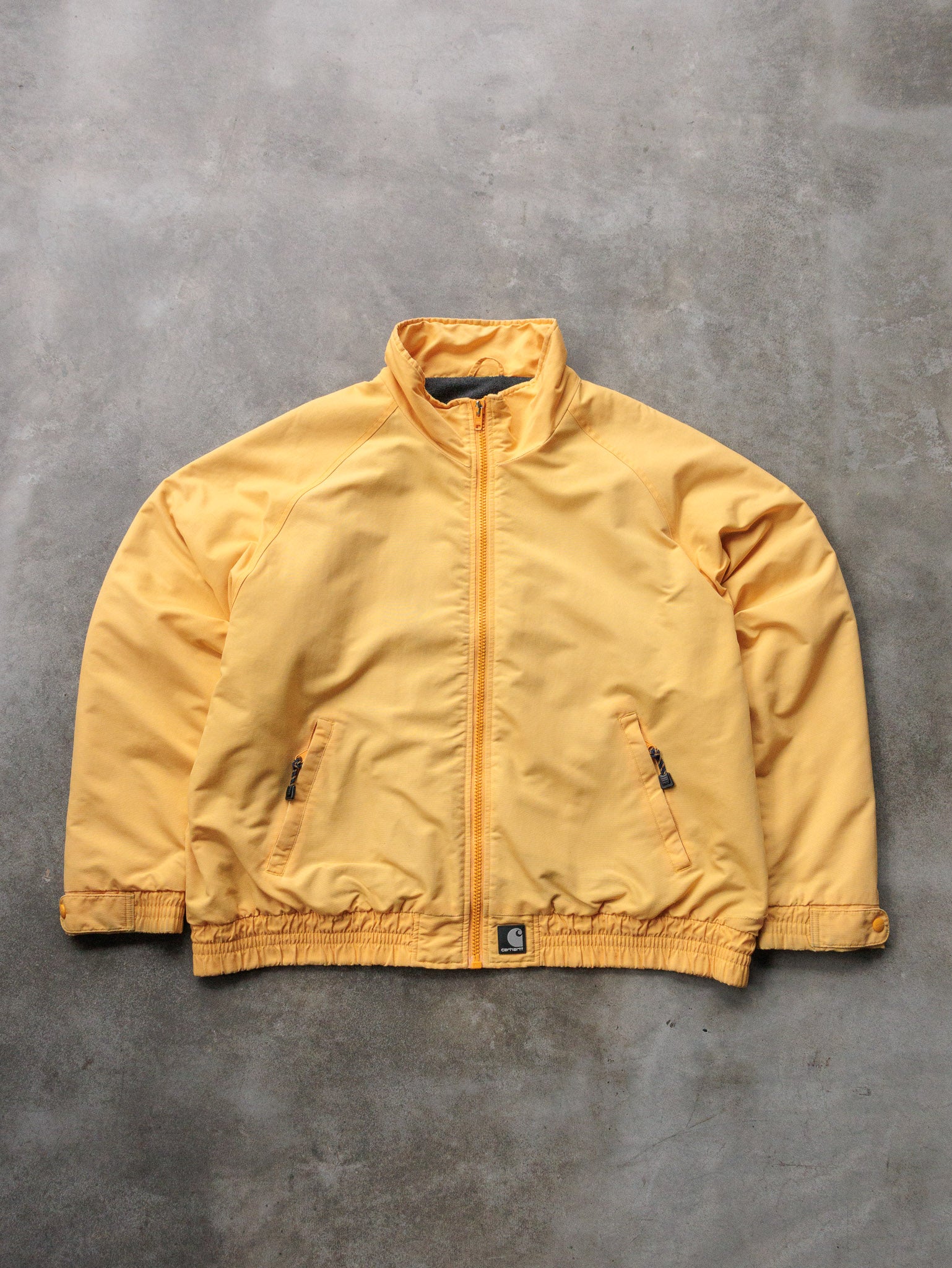 Vintage 90s Yellow Carhartt Fleece-Lined Bomber Jacket (2XL)