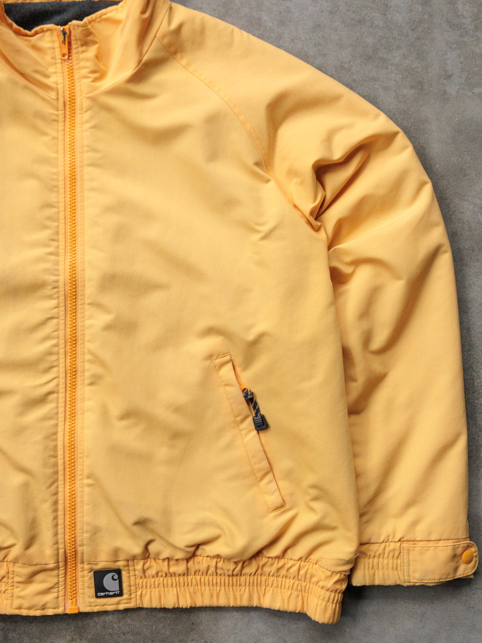 Vintage 90s Yellow Carhartt Fleece-Lined Bomber Jacket (2XL)