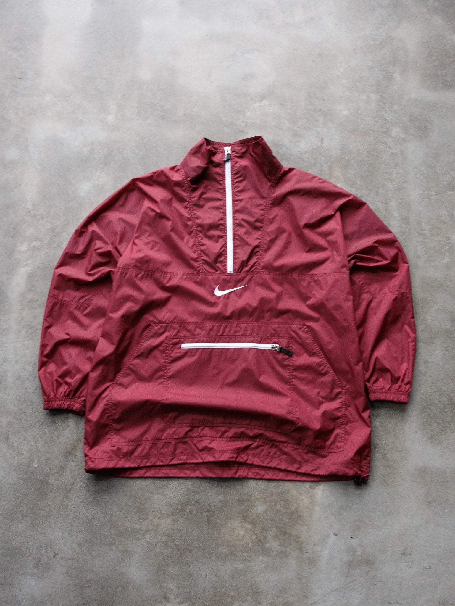 Vintage 90s Maroon Nike Swoosh Windbreaker (XL)