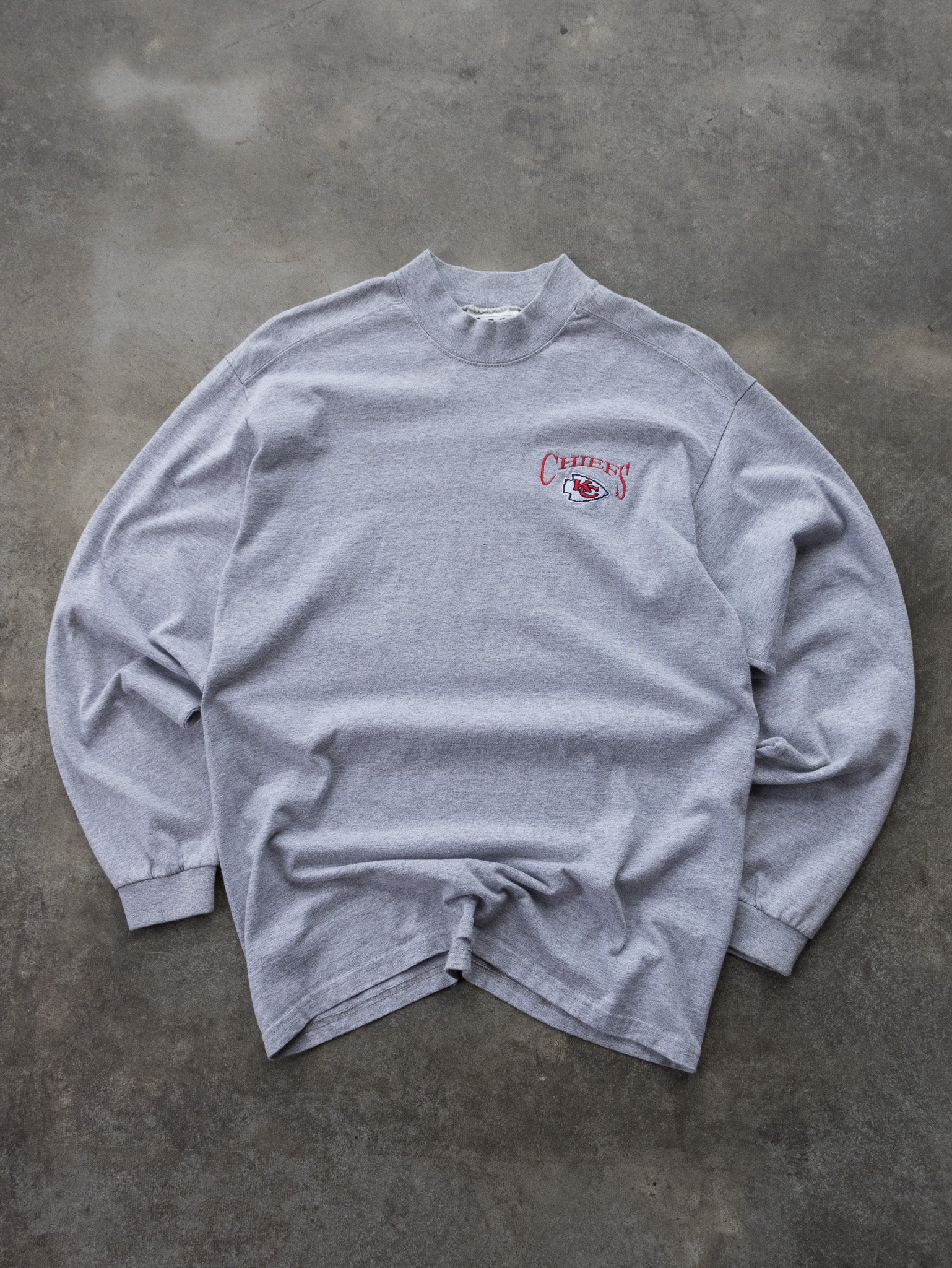 Vintage 90s Grey Kansas City Chiefs Long Sleeve (M)