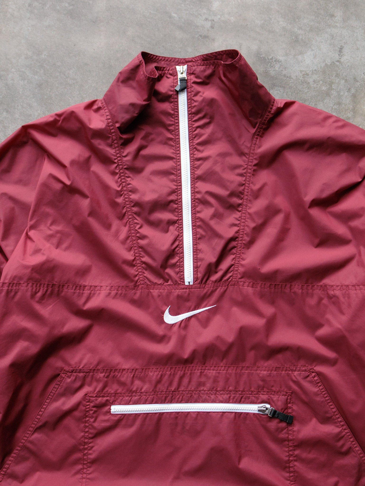 Vintage 90s Maroon Nike Swoosh Windbreaker (XL)