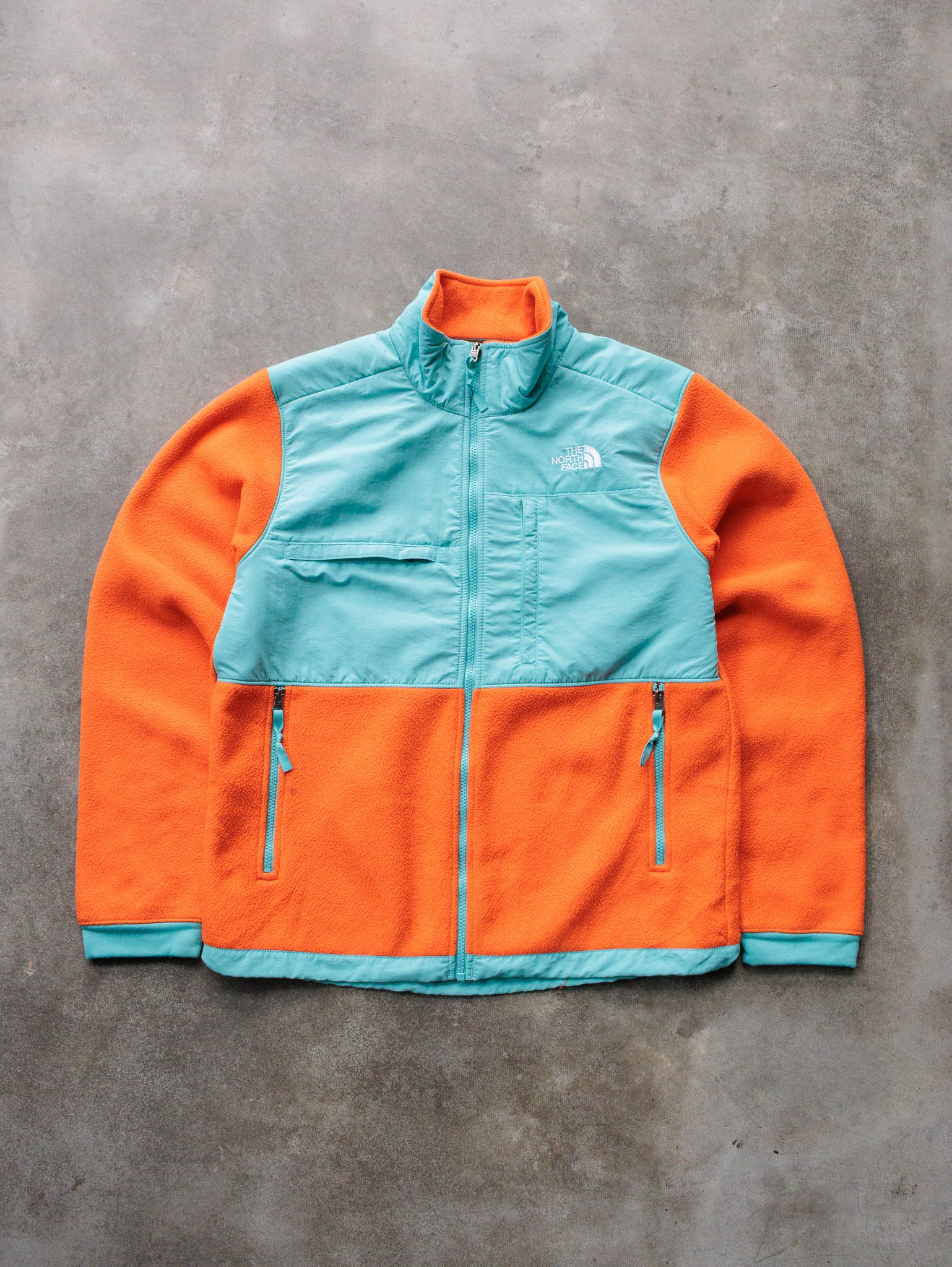 Vintage Orange & Teal The North Face Denali Fleece Jacket (M)