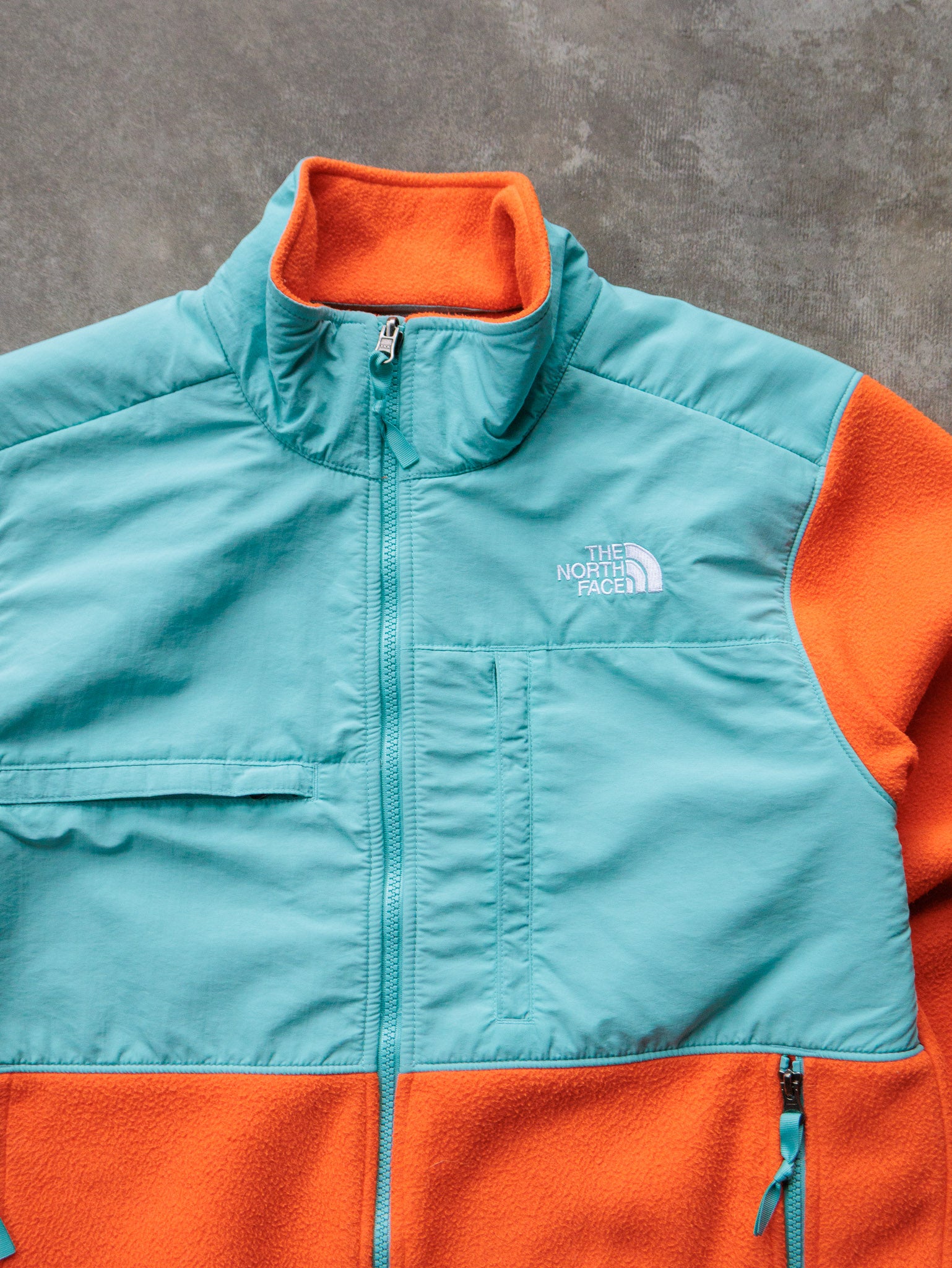 Vintage Orange & Teal The North Face Denali Fleece Jacket (M)