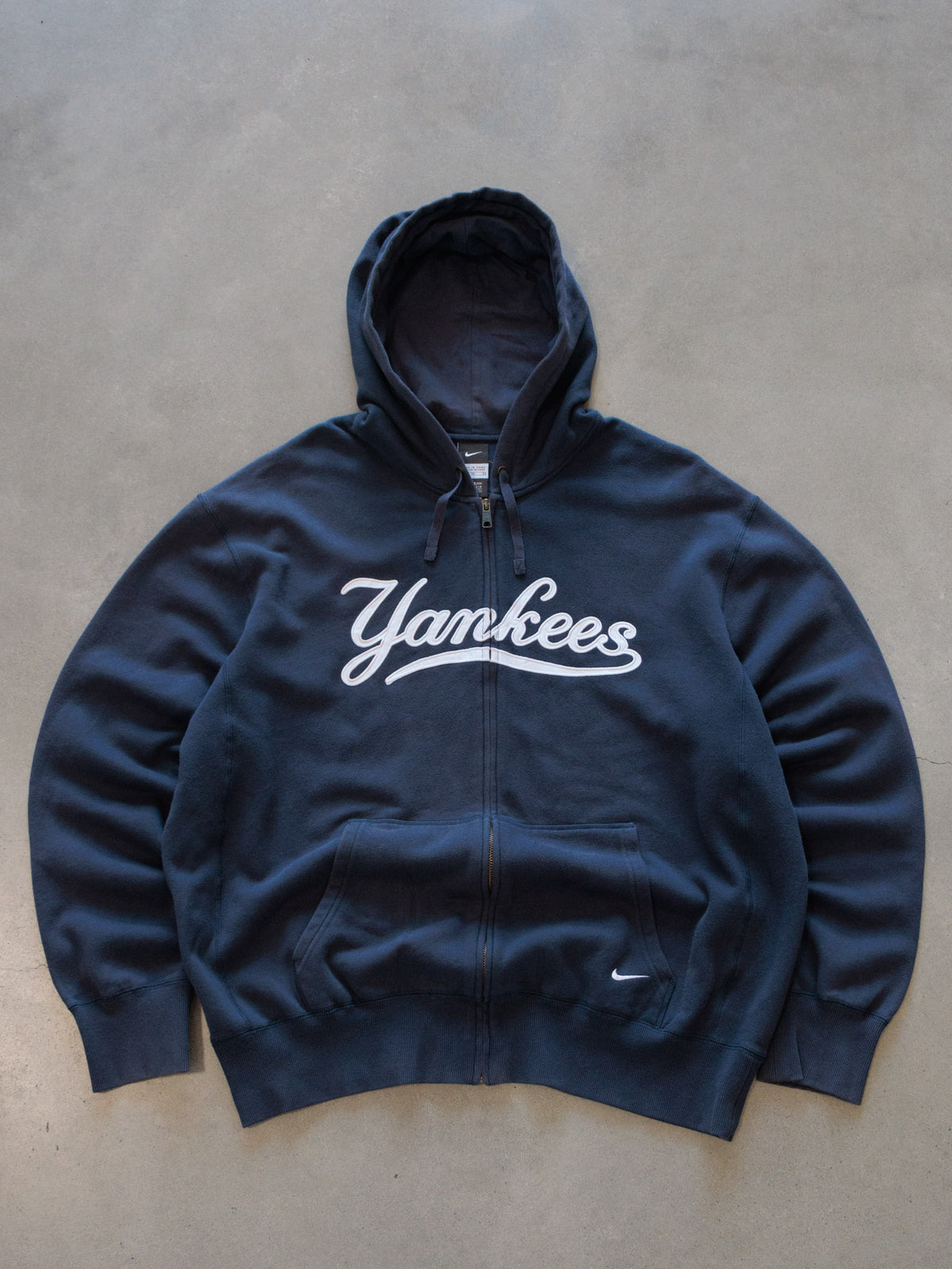 Vintage Navy Nike New York Yankees Full Zip Hoodie (XL)