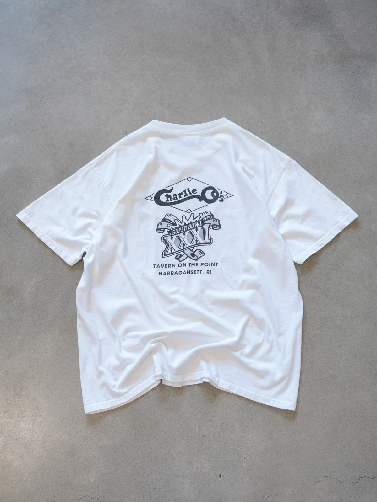 Vintage 1997 White Patriots & Packers Battle In The Bayou Tee (XL)