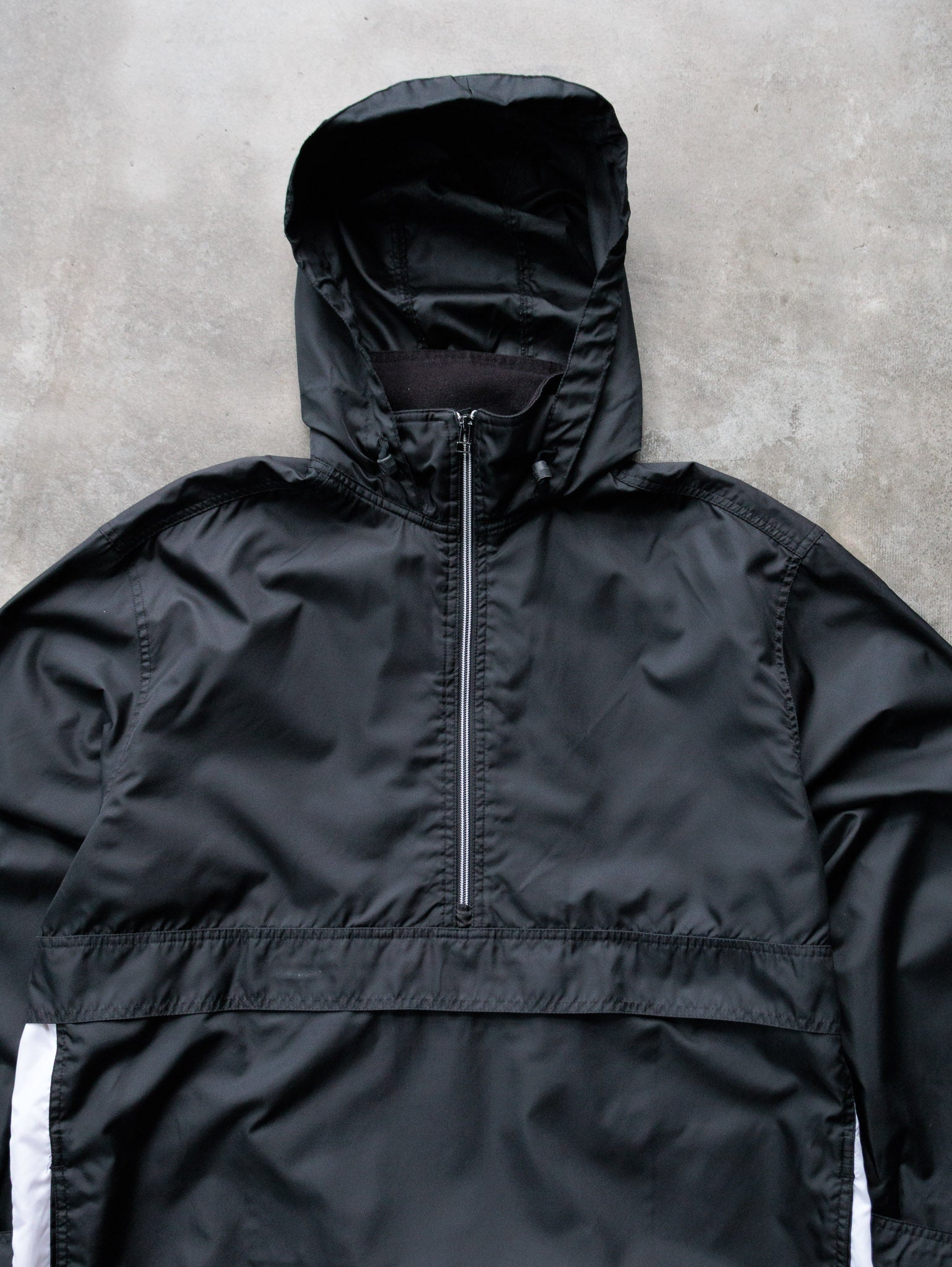 Vintage 90s Nike Mesh-Lined Half-Zip Hooded Jacket (L)