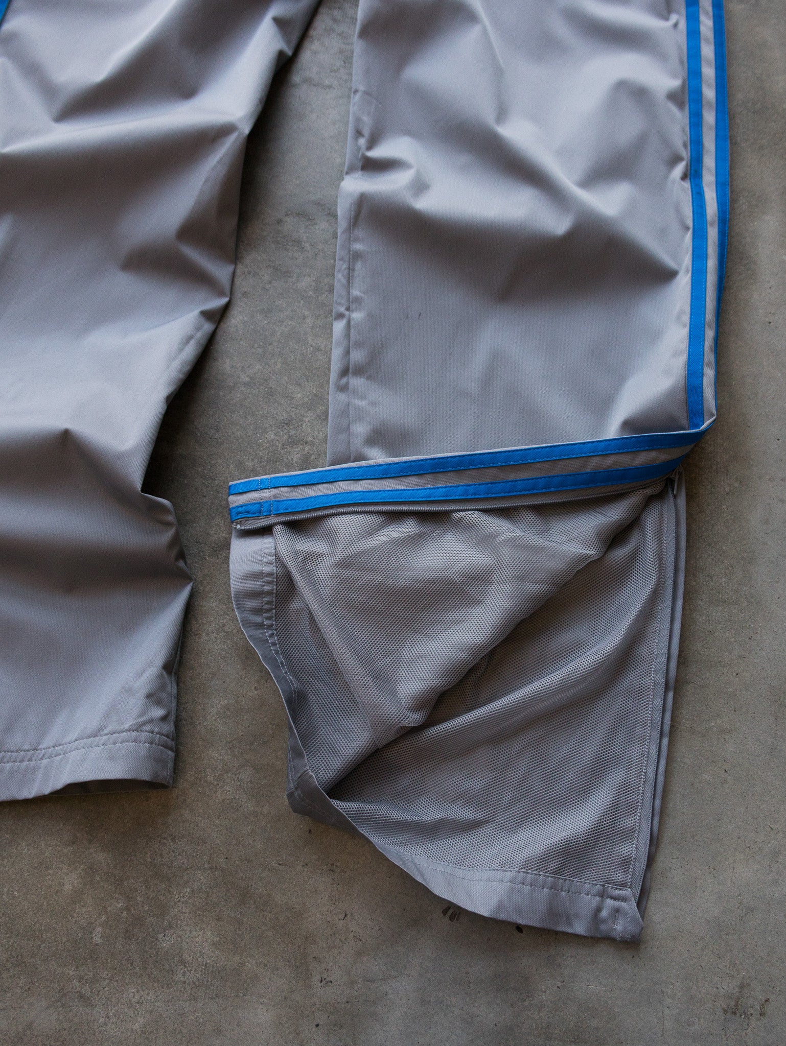 Vintage 00s Grey & Blue Adidas Track Pants (L)