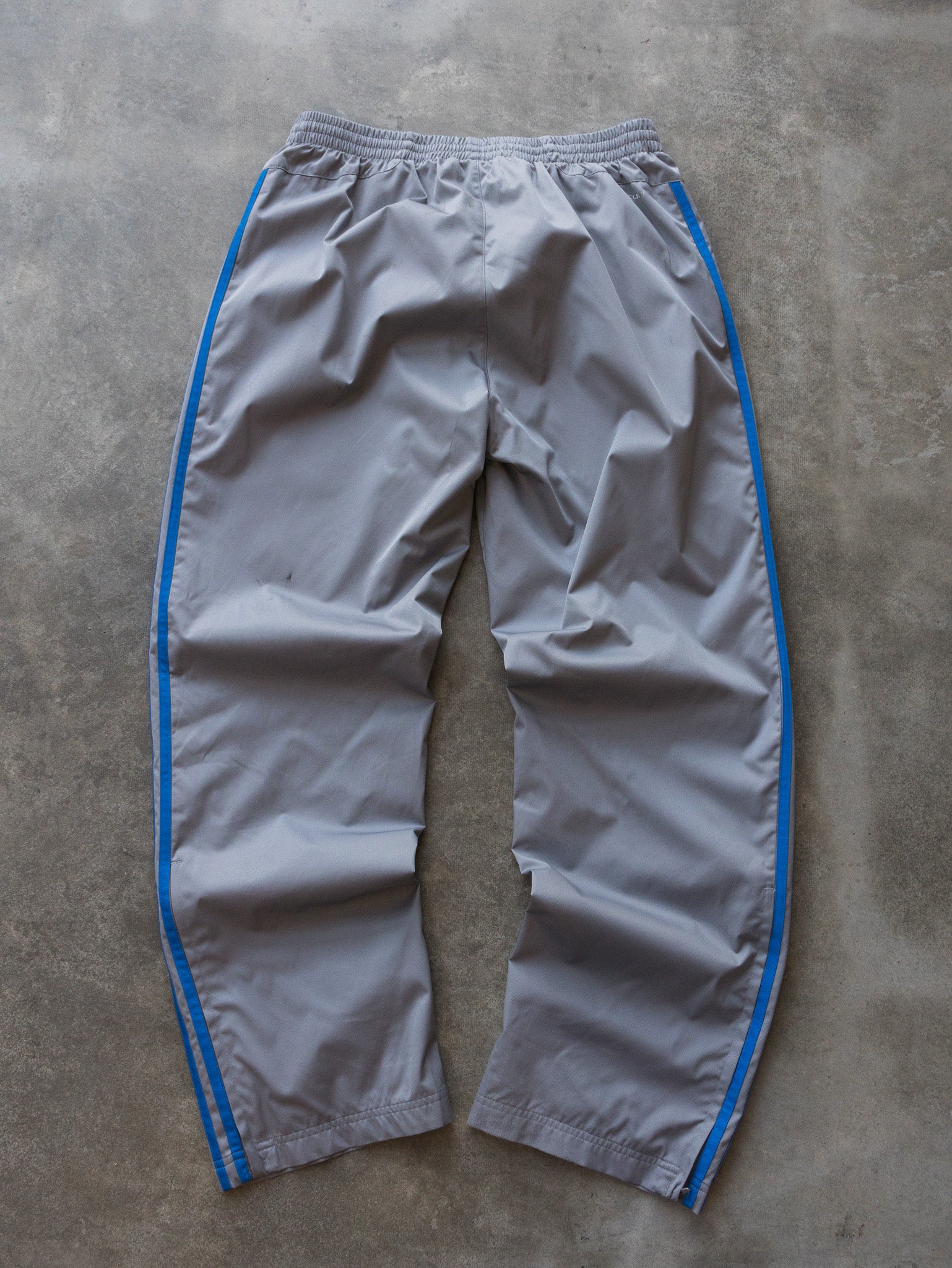 Vintage 00s Grey & Blue Adidas Track Pants (L)