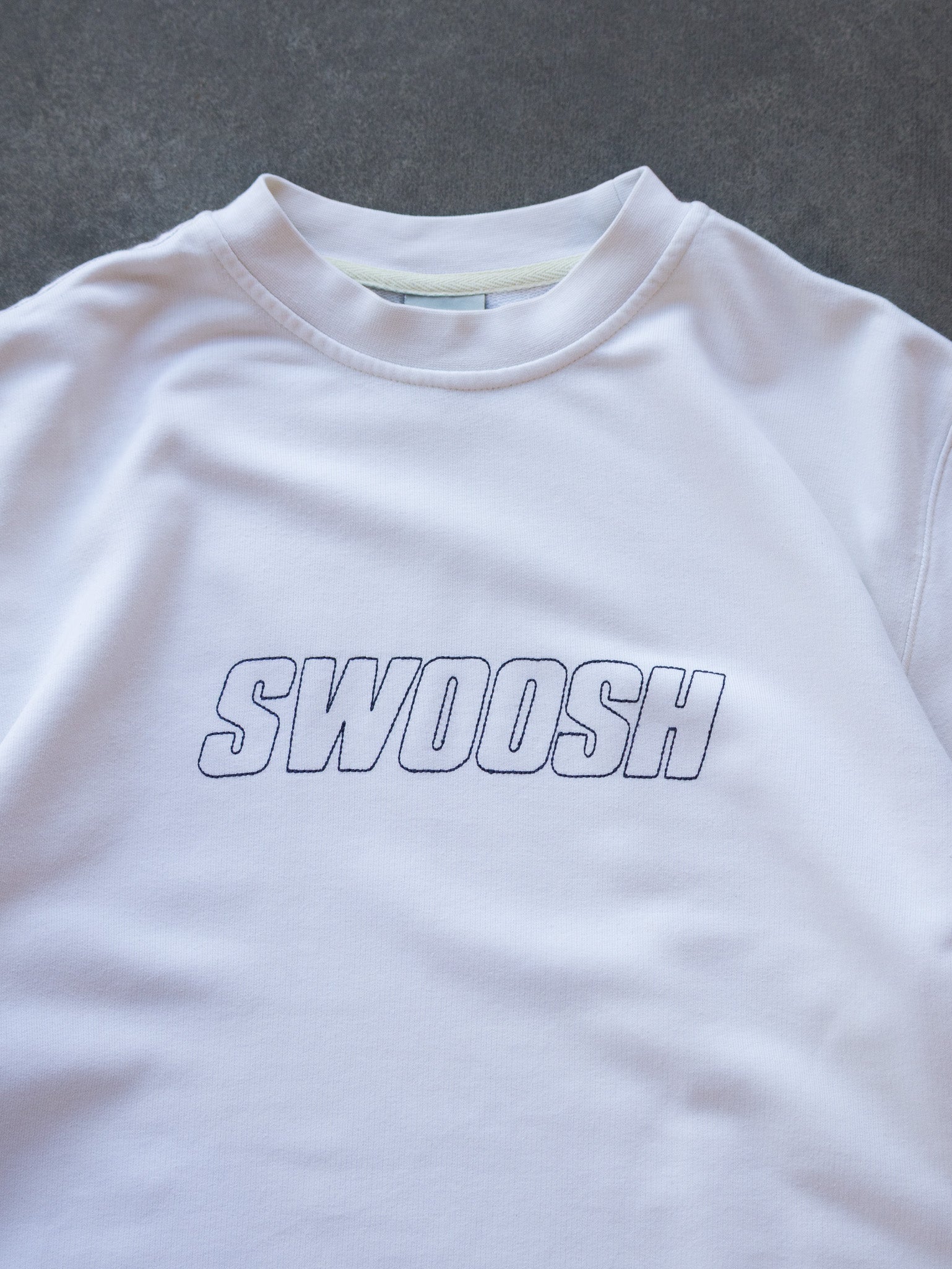 Vintage White Nike Swoosh Sweatshirt (L)