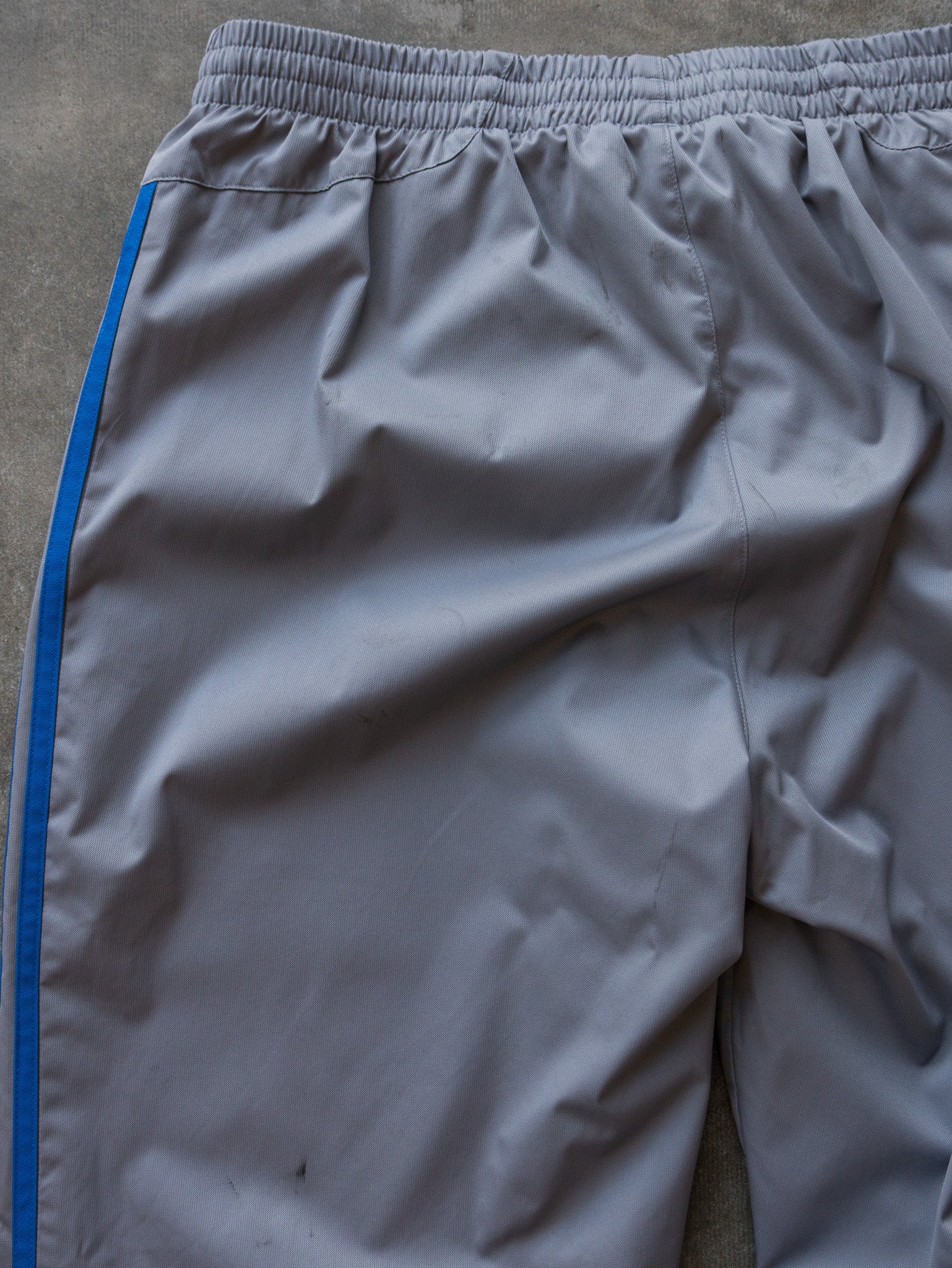 Vintage 00s Grey & Blue Adidas Track Pants (L)