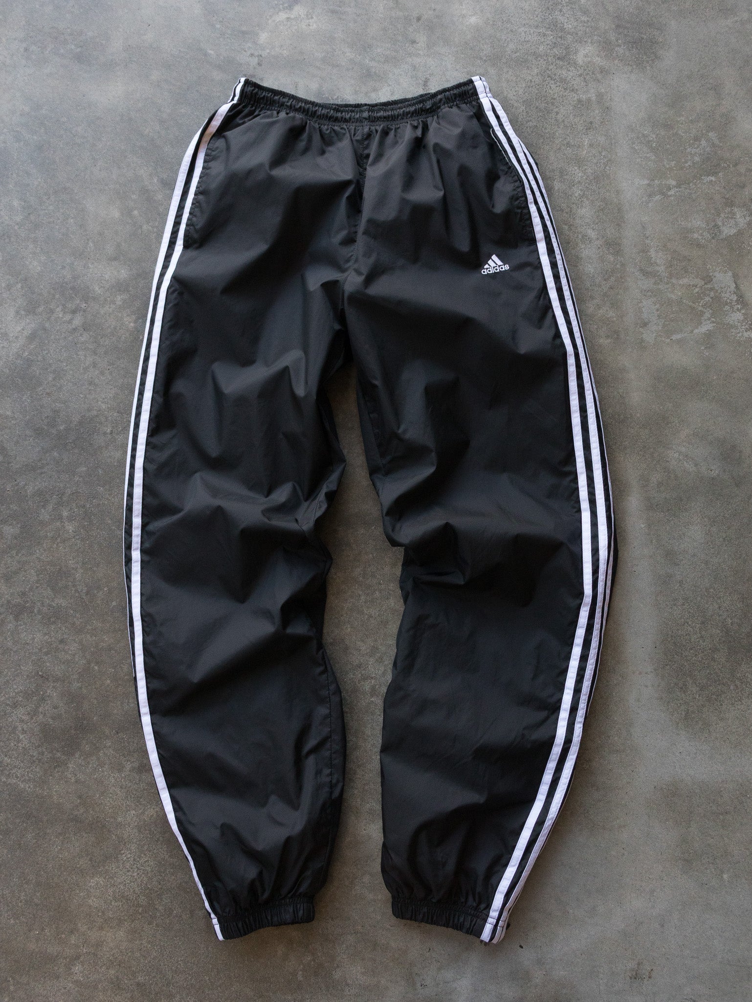 Vintage 90s Black & White Adidas Track Pants (M)