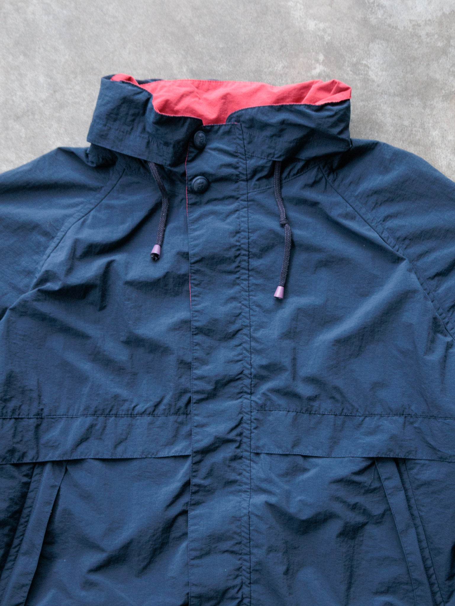 Vintage 90s Navy Nautica Mesh-Lined Windbreaker (2XL)