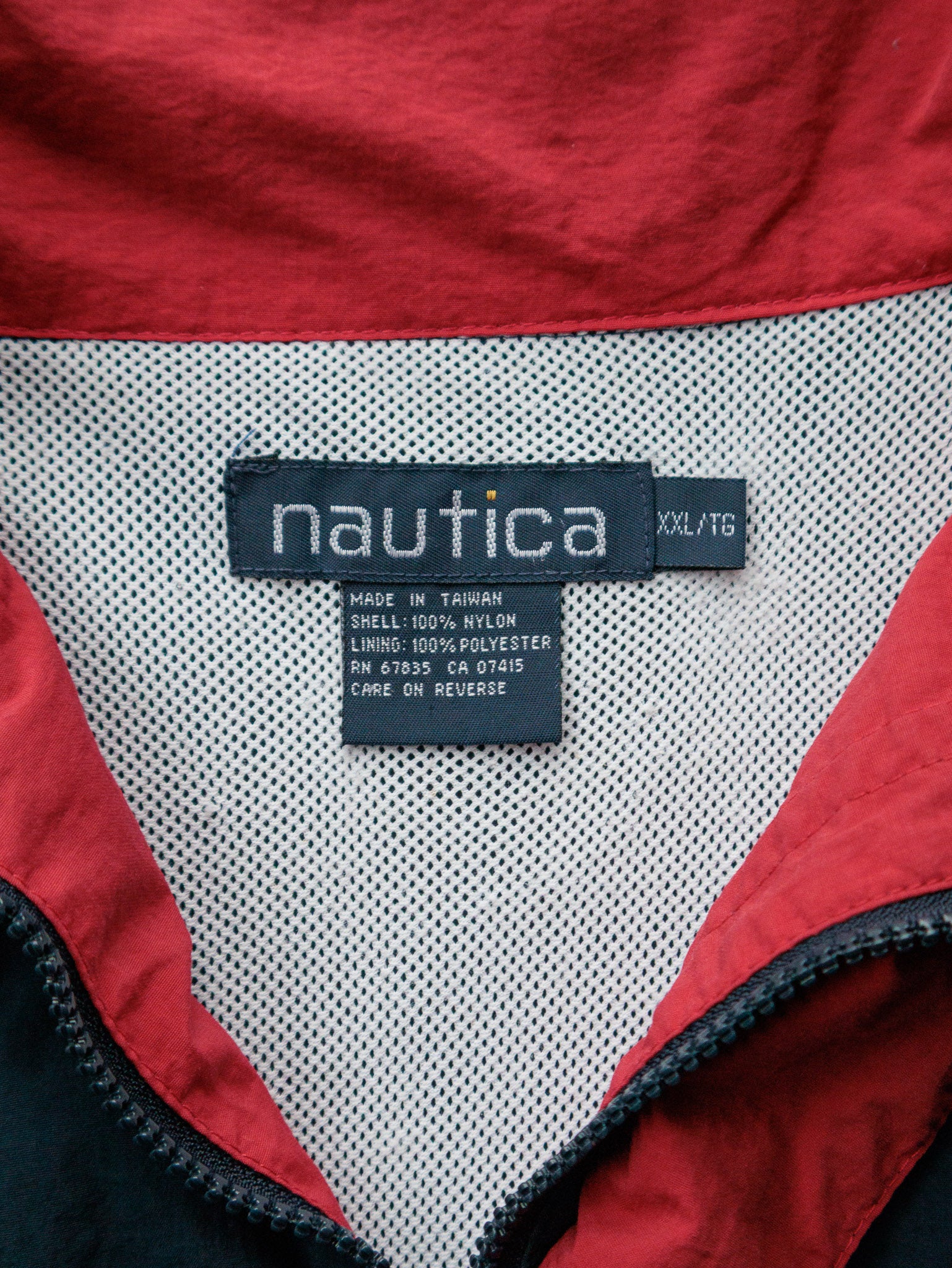 Vintage 90s Navy Nautica Mesh-Lined Windbreaker (2XL)