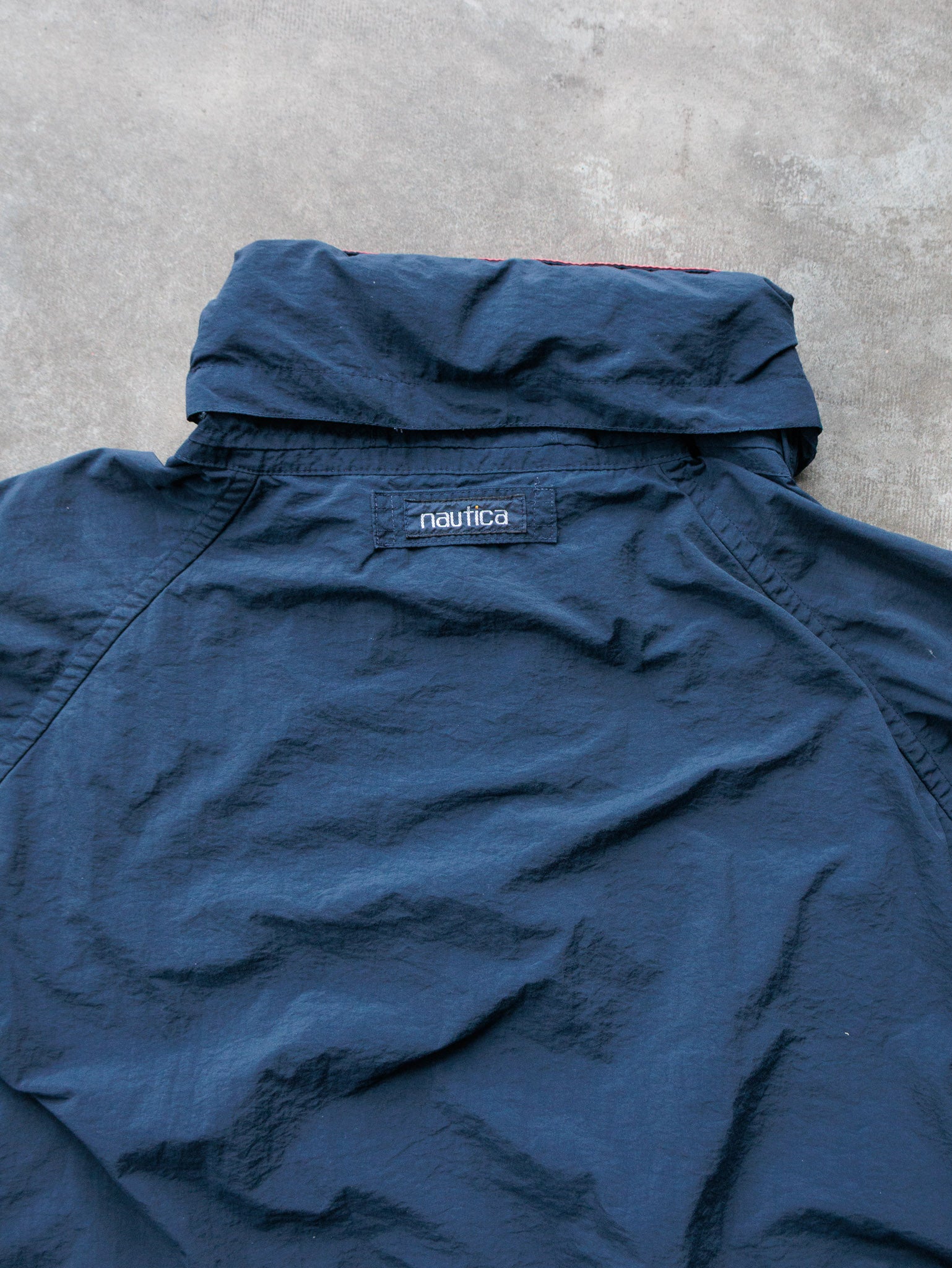 Vintage 90s Navy Nautica Mesh-Lined Windbreaker (2XL)