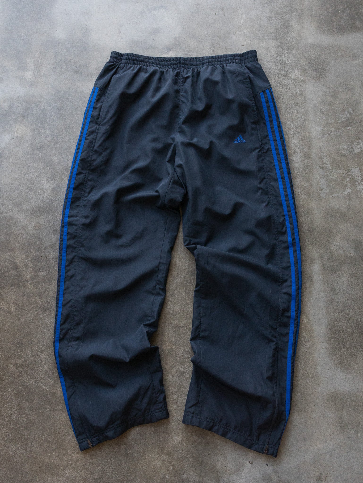 Vintage 00s Navy & Blue Adidas Track Pants (XL)