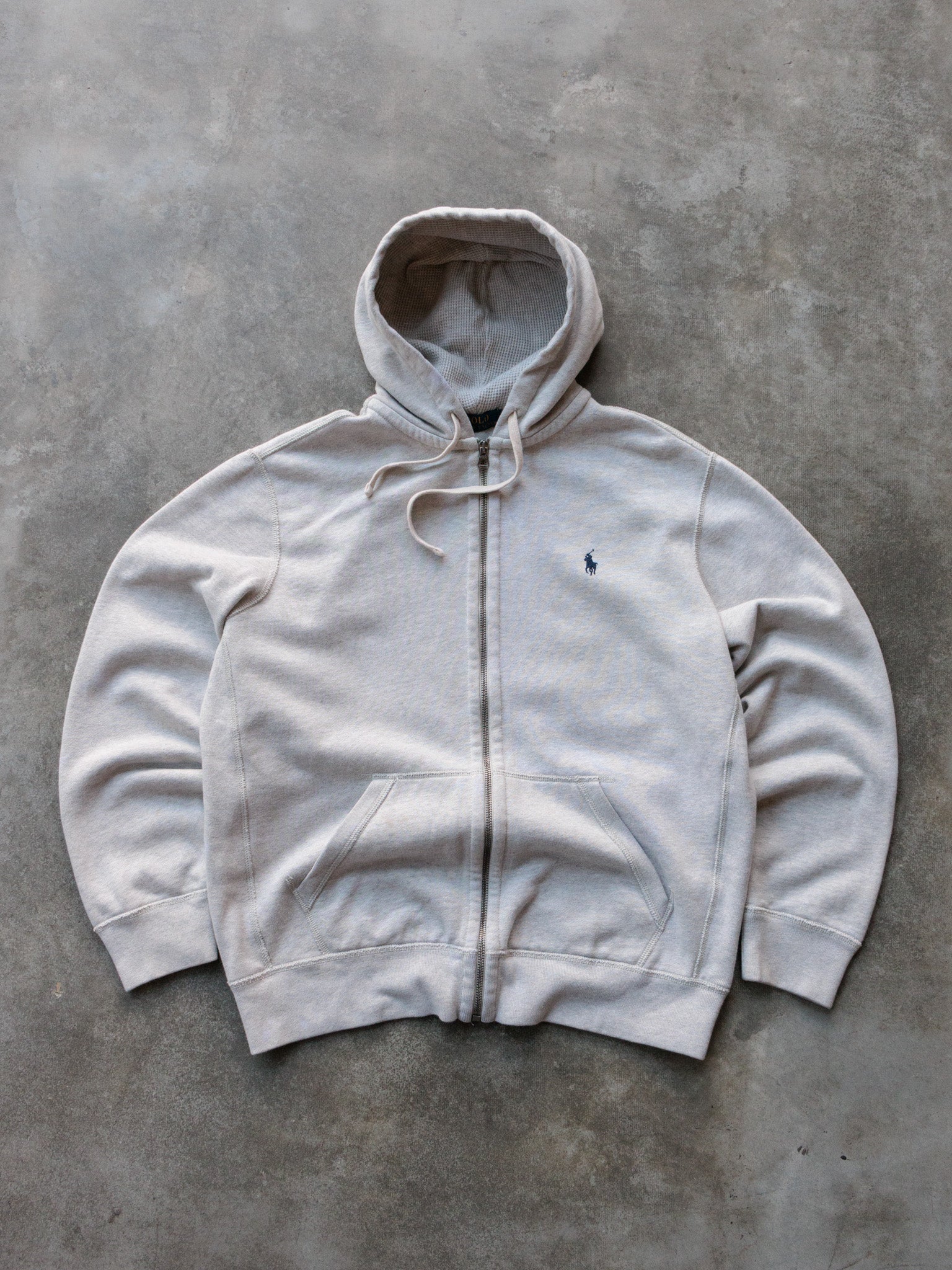 Vintage Grey Polo Ralph Lauren Zip Hoodie (-)