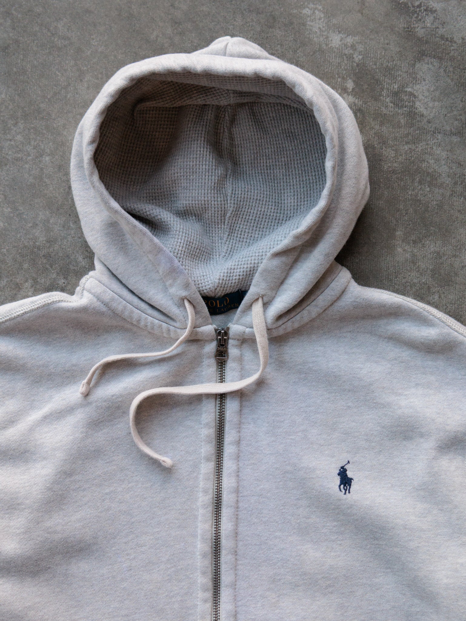 Vintage Grey Polo Ralph Lauren Zip Hoodie (-)