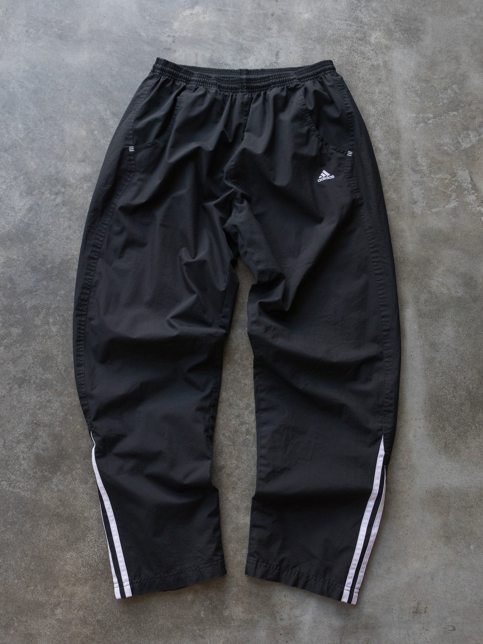 Vintage 00s Black & White Adidas Track Pants (L)