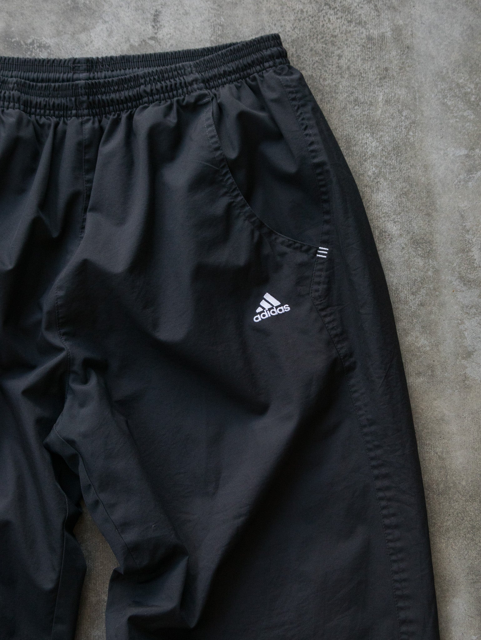 Vintage 00s Black & White Adidas Track Pants (L)
