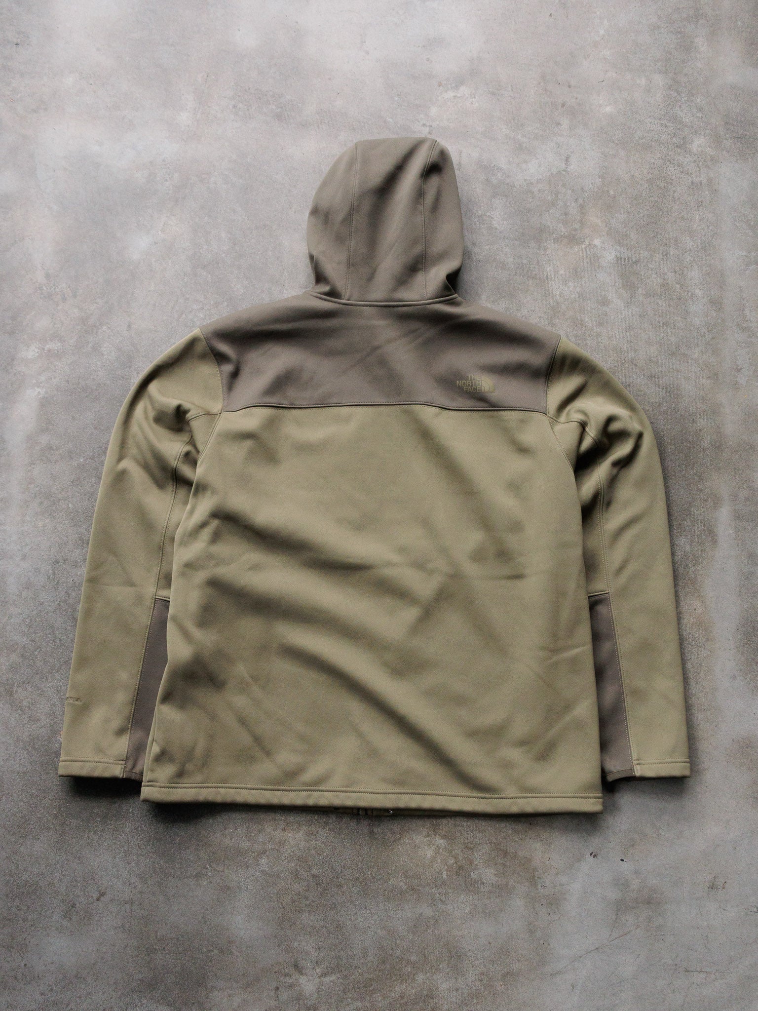 Vintage Olive The North Face Fleece-Lined Softshell Jacket (XL)