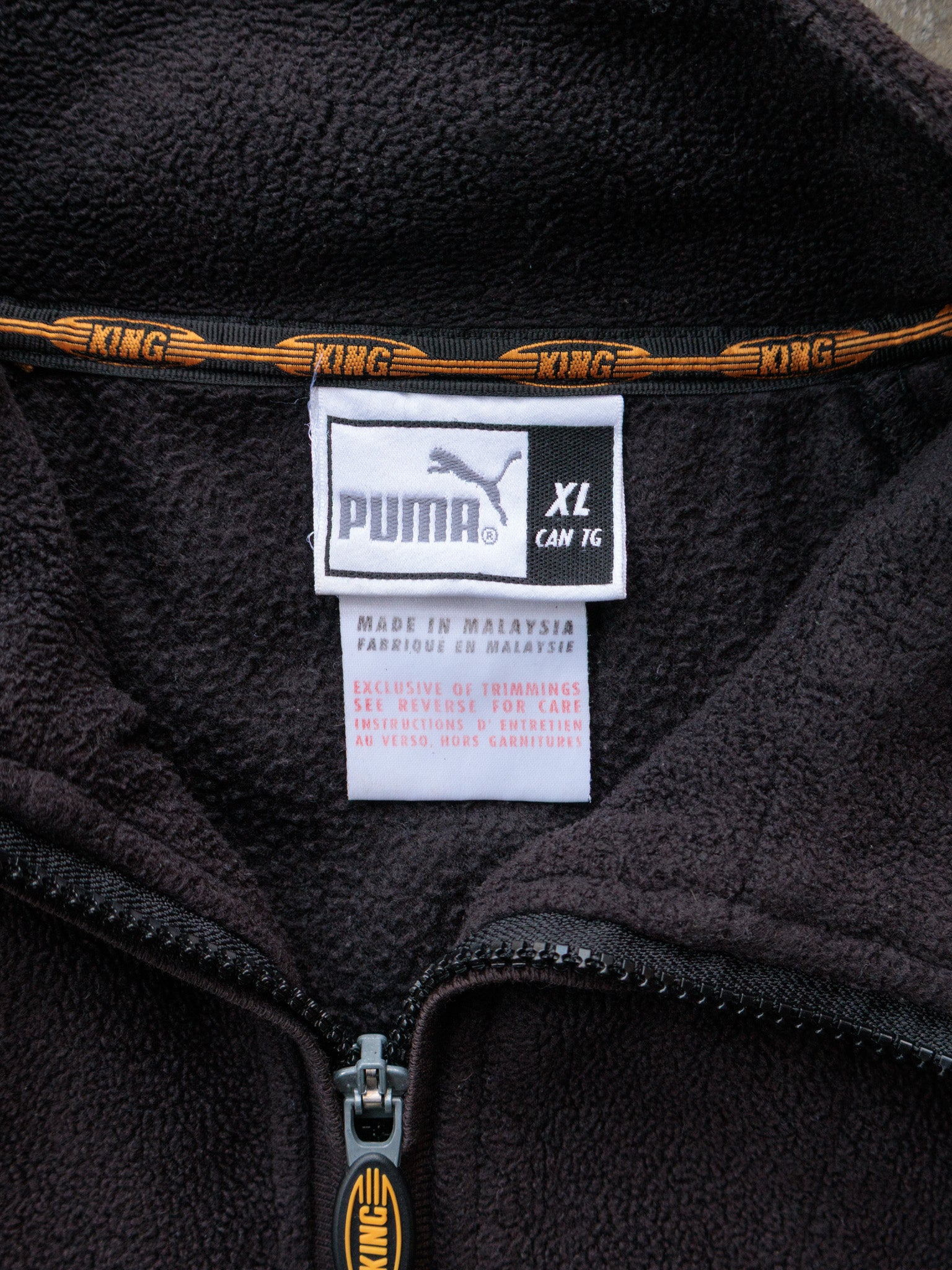 Vintage Black Puma King Fleece Quarter Zip (XL)