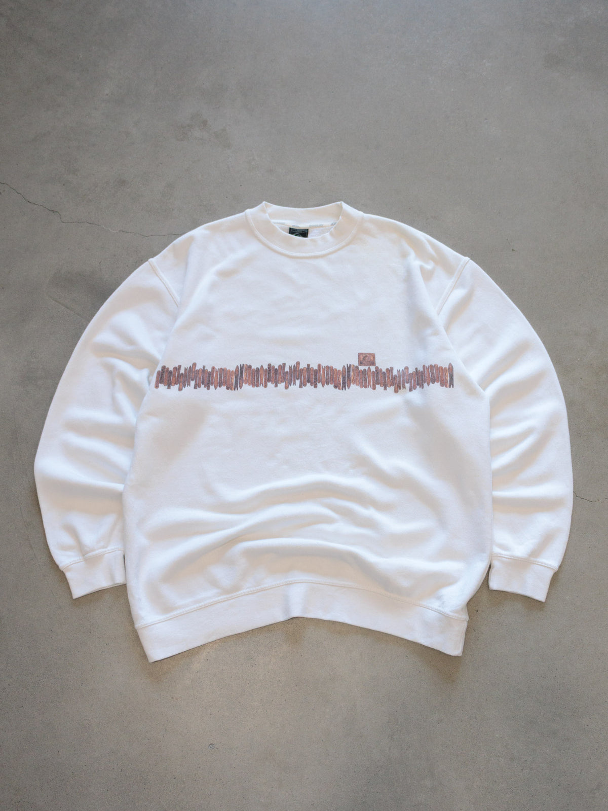 Vintage 90s White Quiksilver Surfboard Sweatshirt (L)