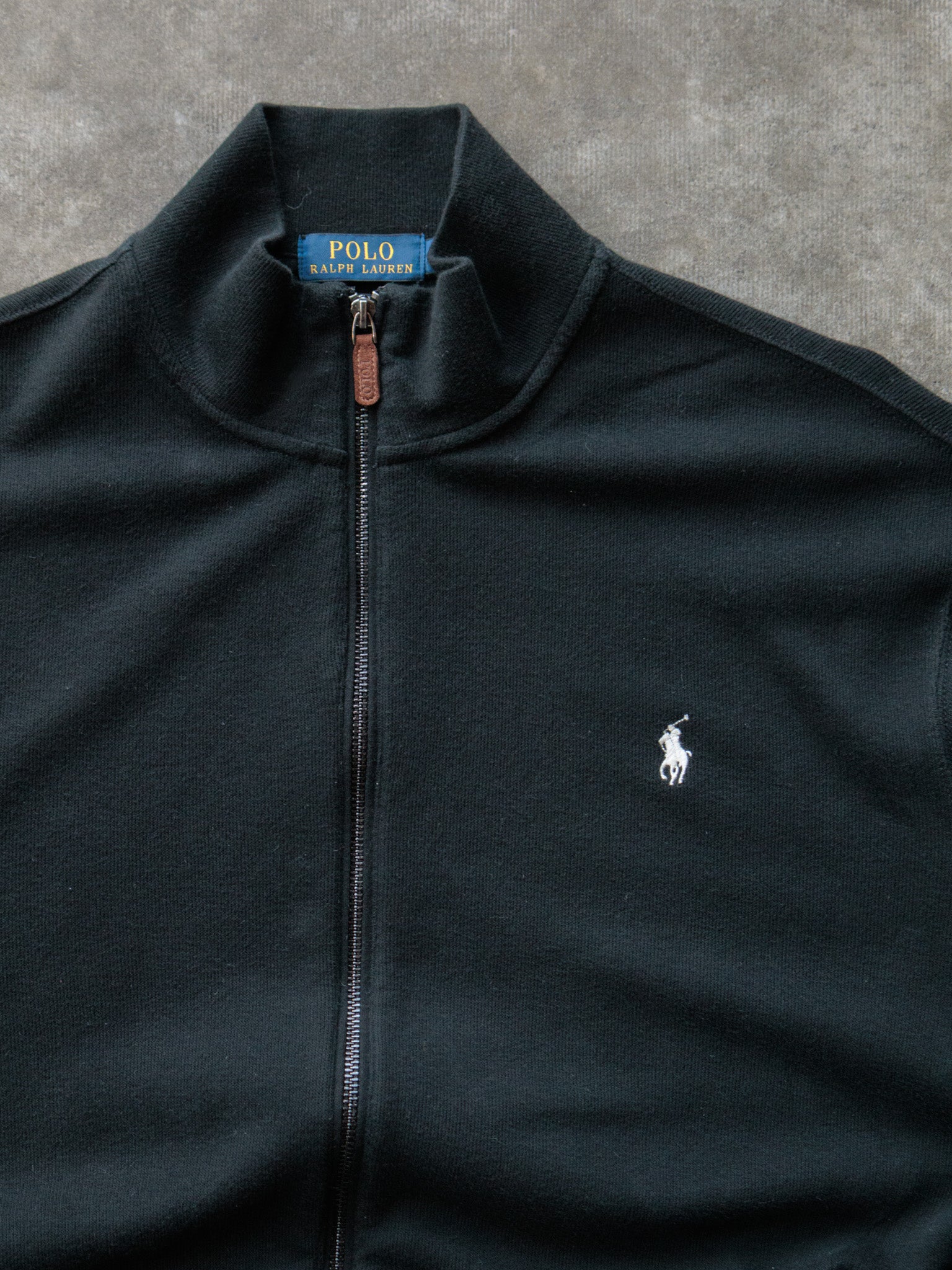 Vintage Black Polo Ralph Lauren Track Jacket (XL)