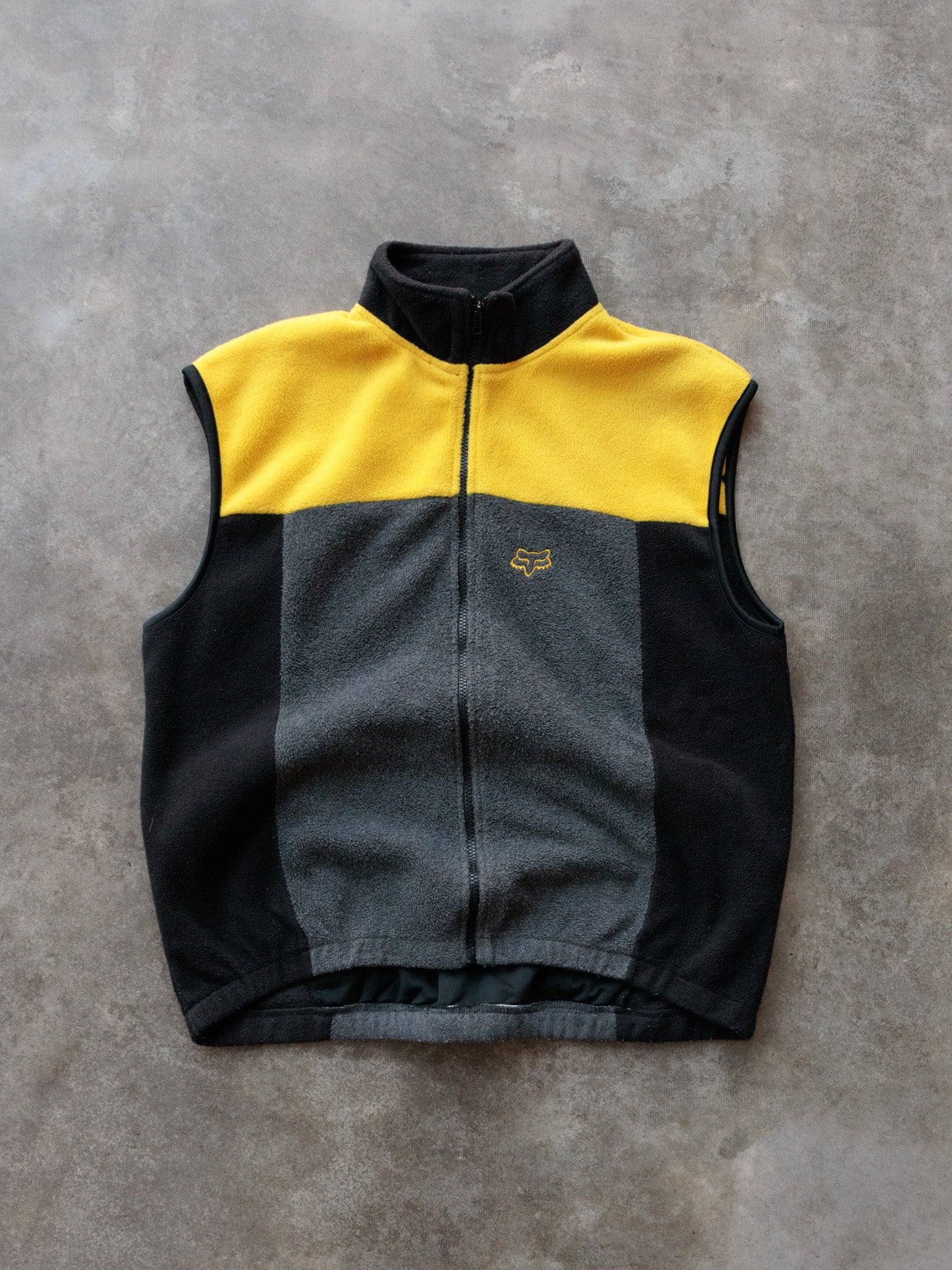 Vintage 90s Black Fox Colourblock Fleece Vest (XL)