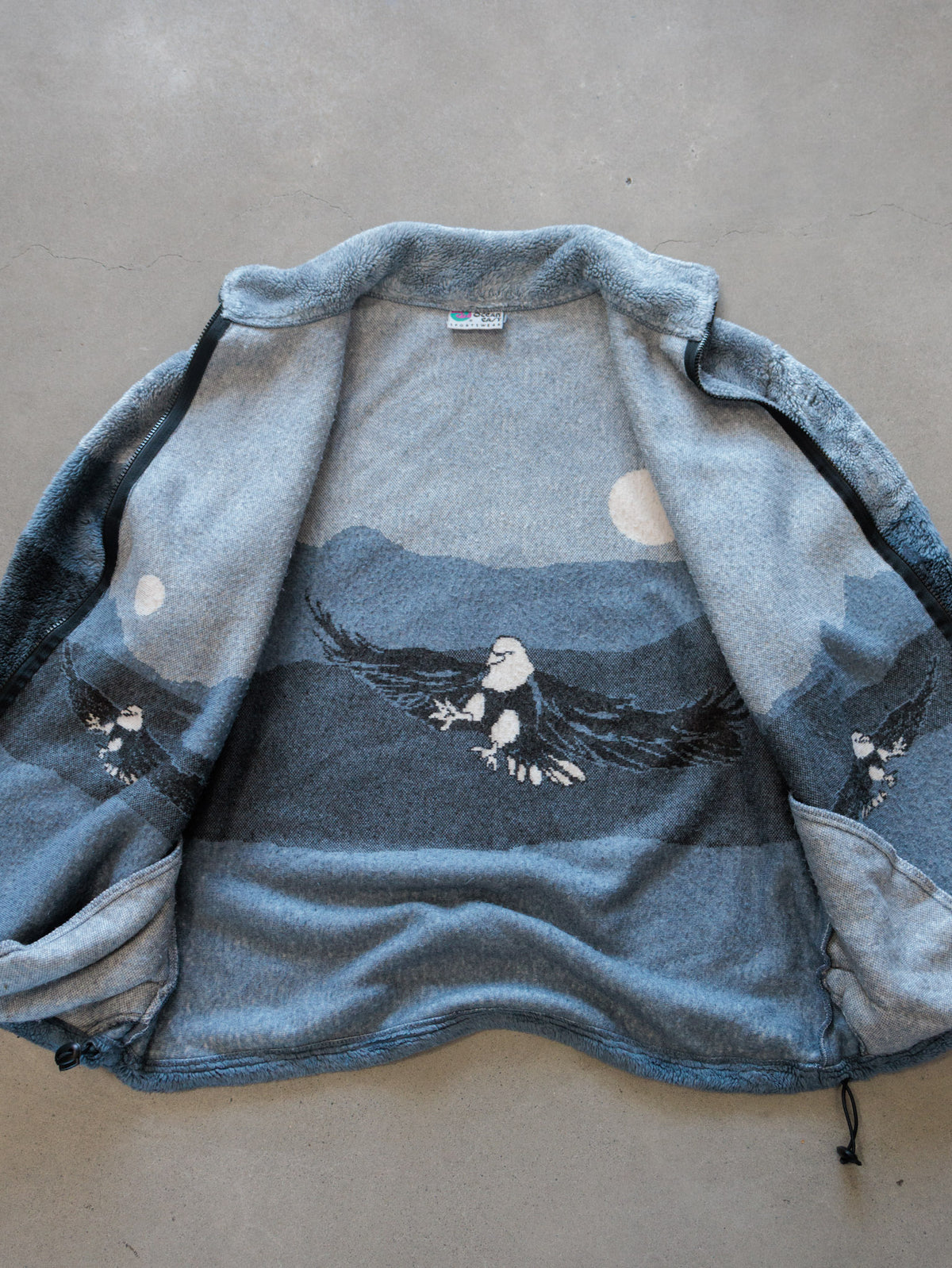 Vintage 90s Blue Bald Eagle Fleece Jacket (-)
